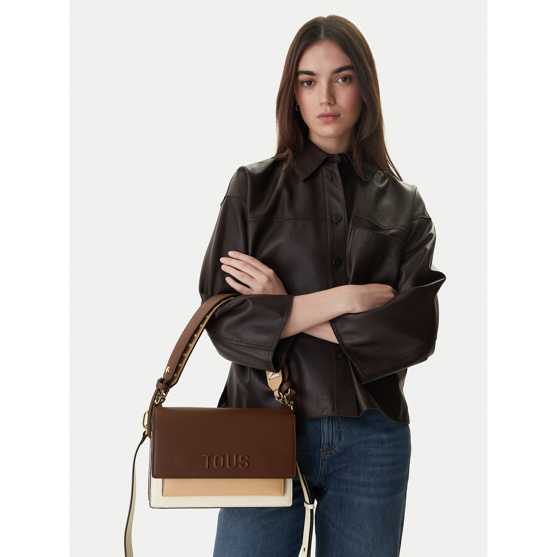 Borsetta TOUS Audree Saffiano 2002358201 Marrone