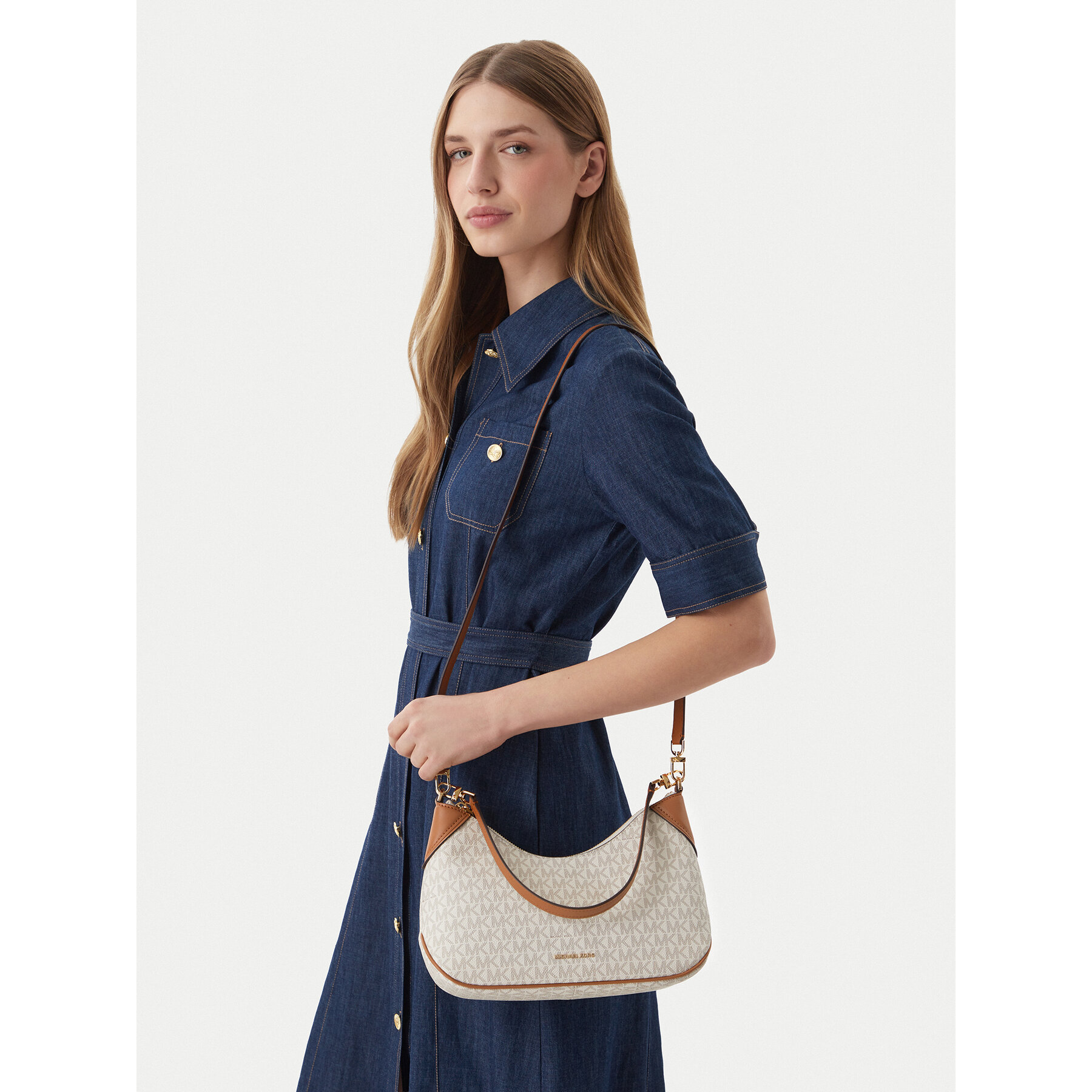 Torbica MICHAEL Michael Kors 32S6GJ6W8B Svijetlo bež