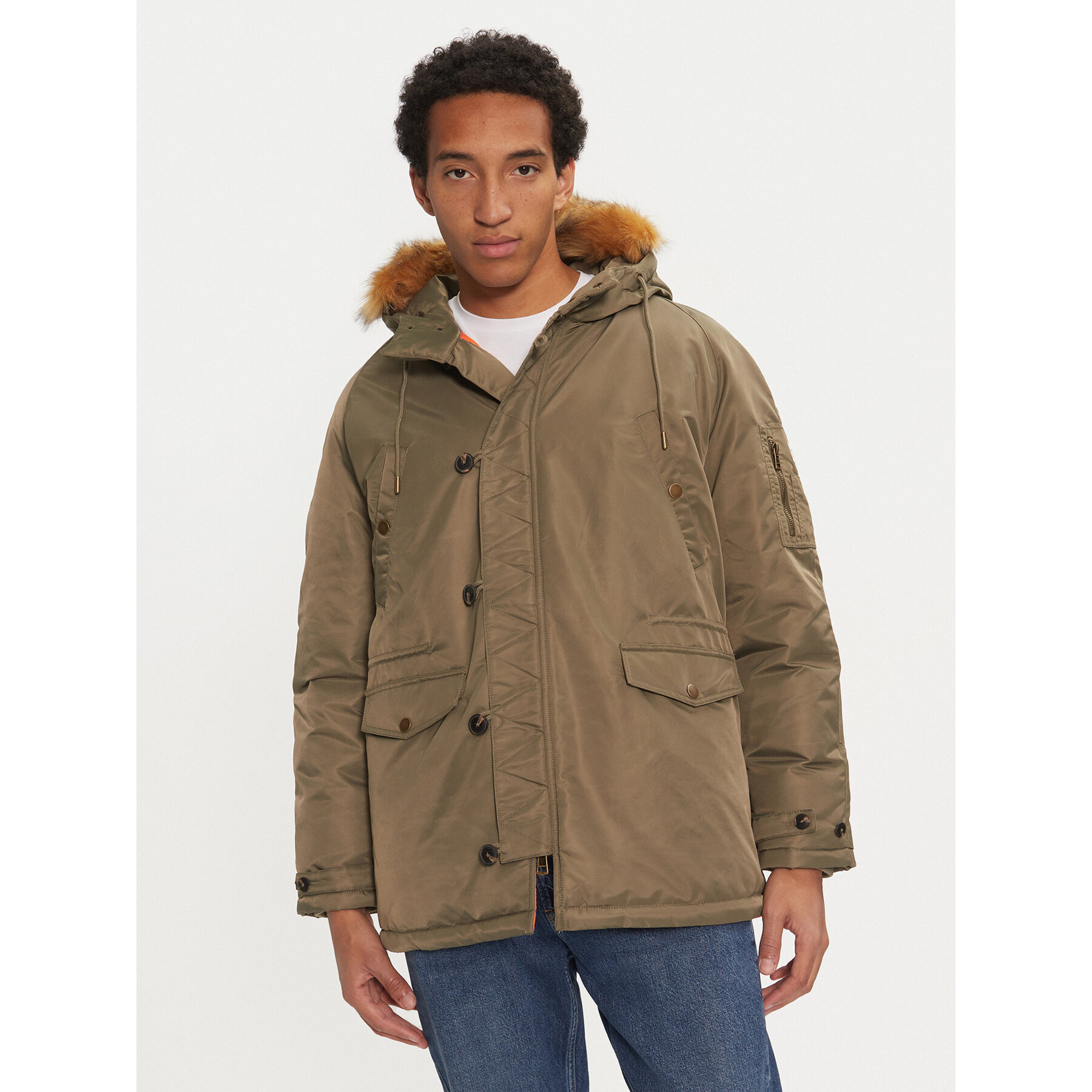 Guess Parka M4BL22 WG932 Khakifarben Regular Fit