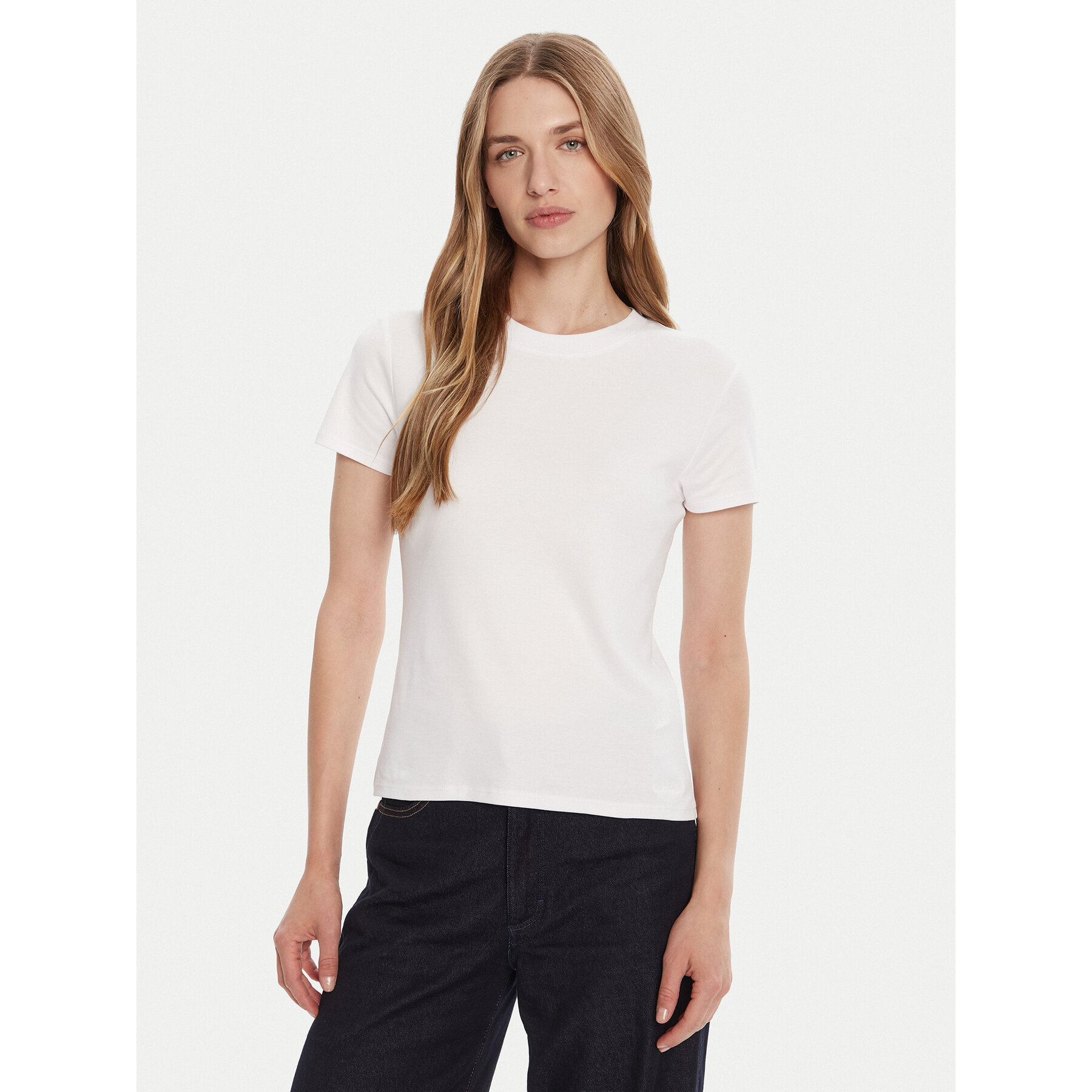 Calvin Klein Majica LV044C216G Bela Regular Fit