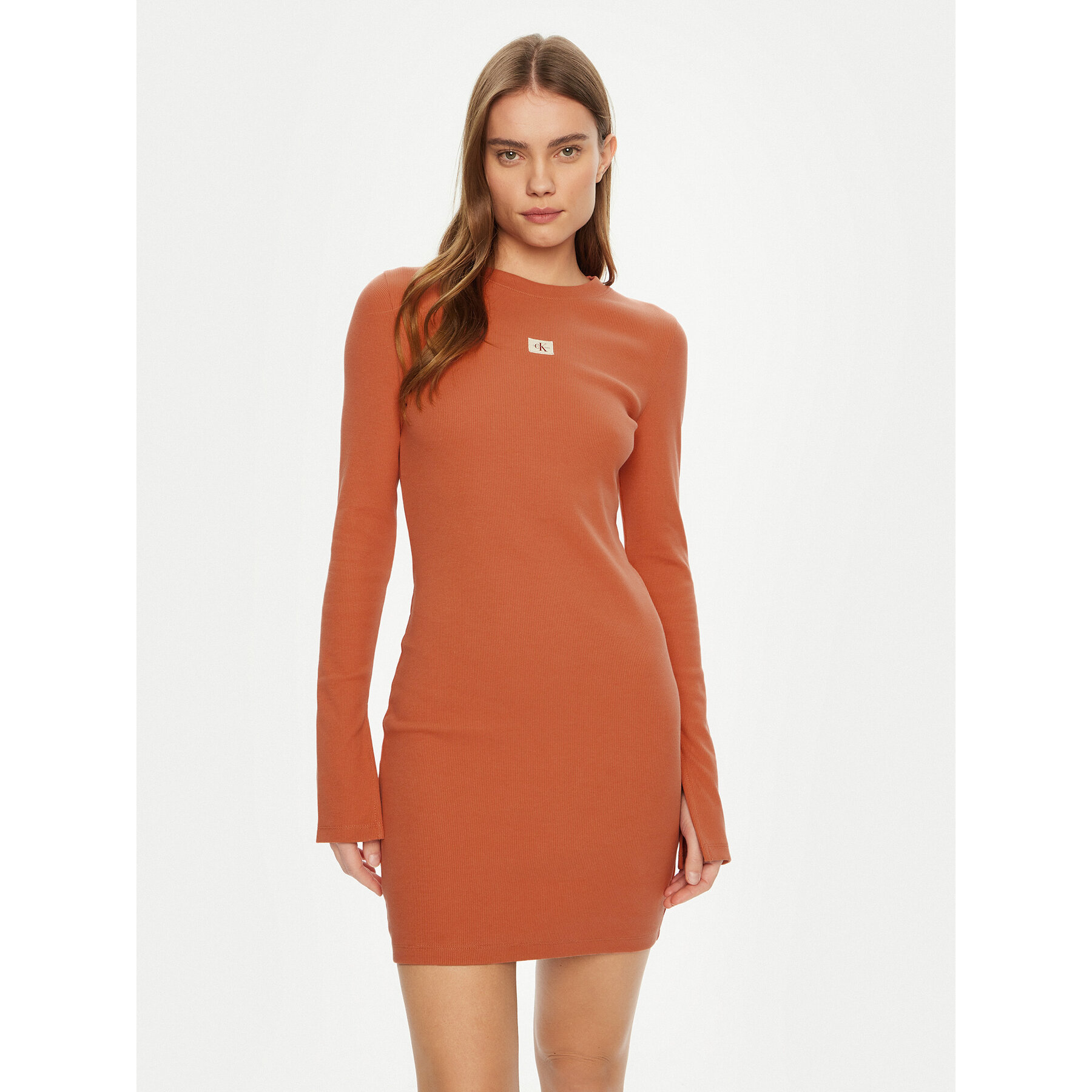 Calvin Klein Jeans Kleid für den Alltag J20J225112 Orange Slim Fit