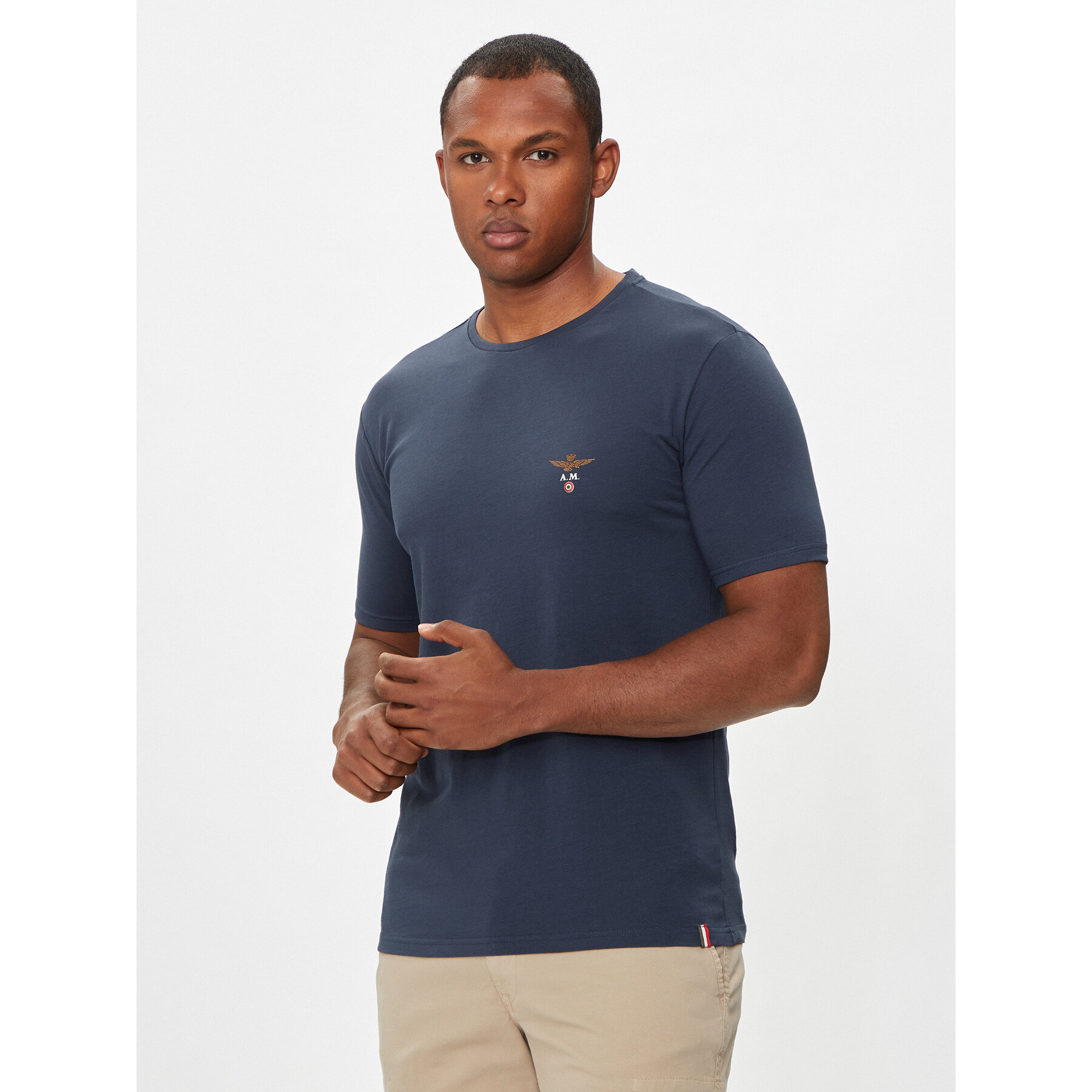 Aeronautica Militare Majica AM1UTI001 Mornarsko modra Regular Fit