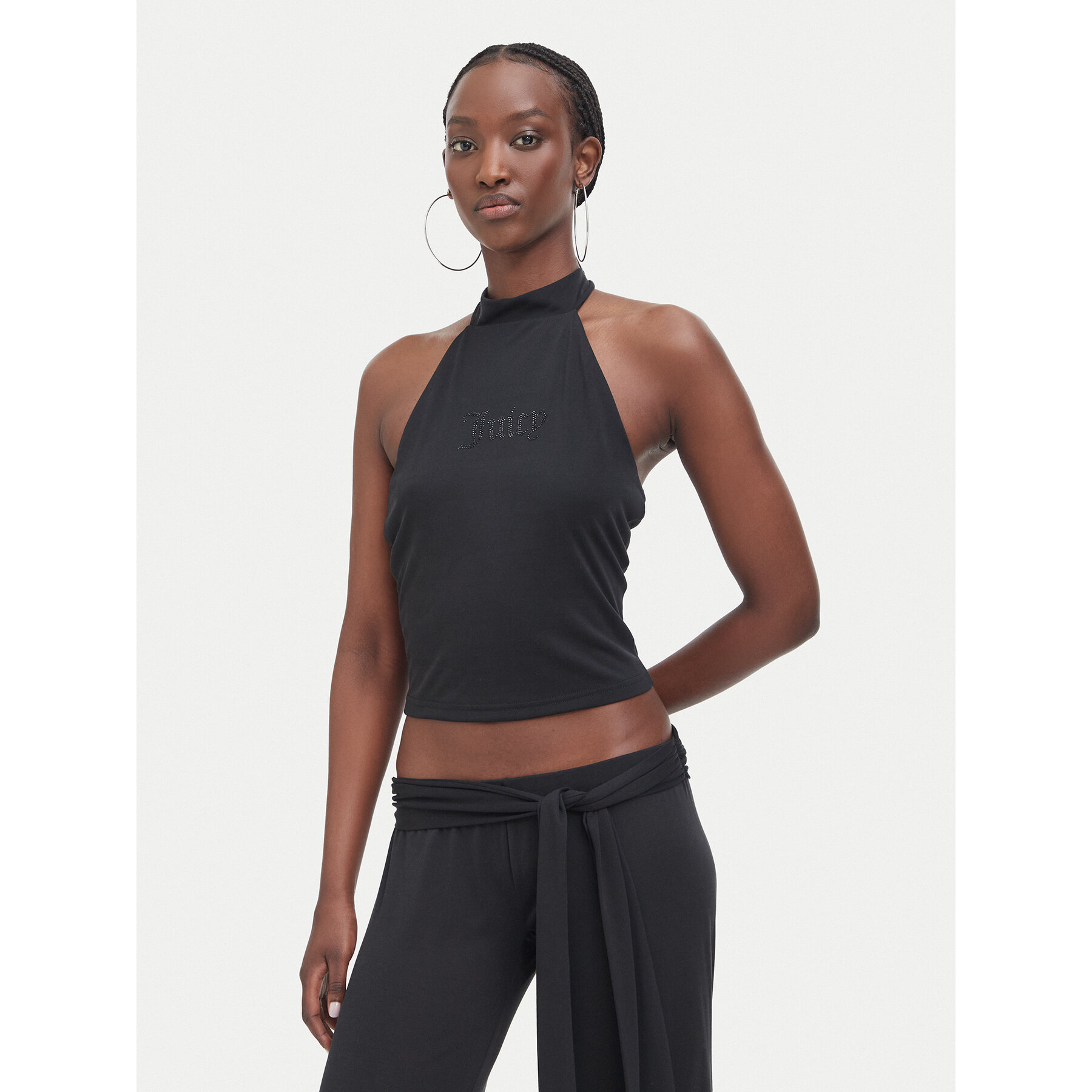 Juicy Couture Marškinėliai JCWCT226331 Juoda Slim Fit
