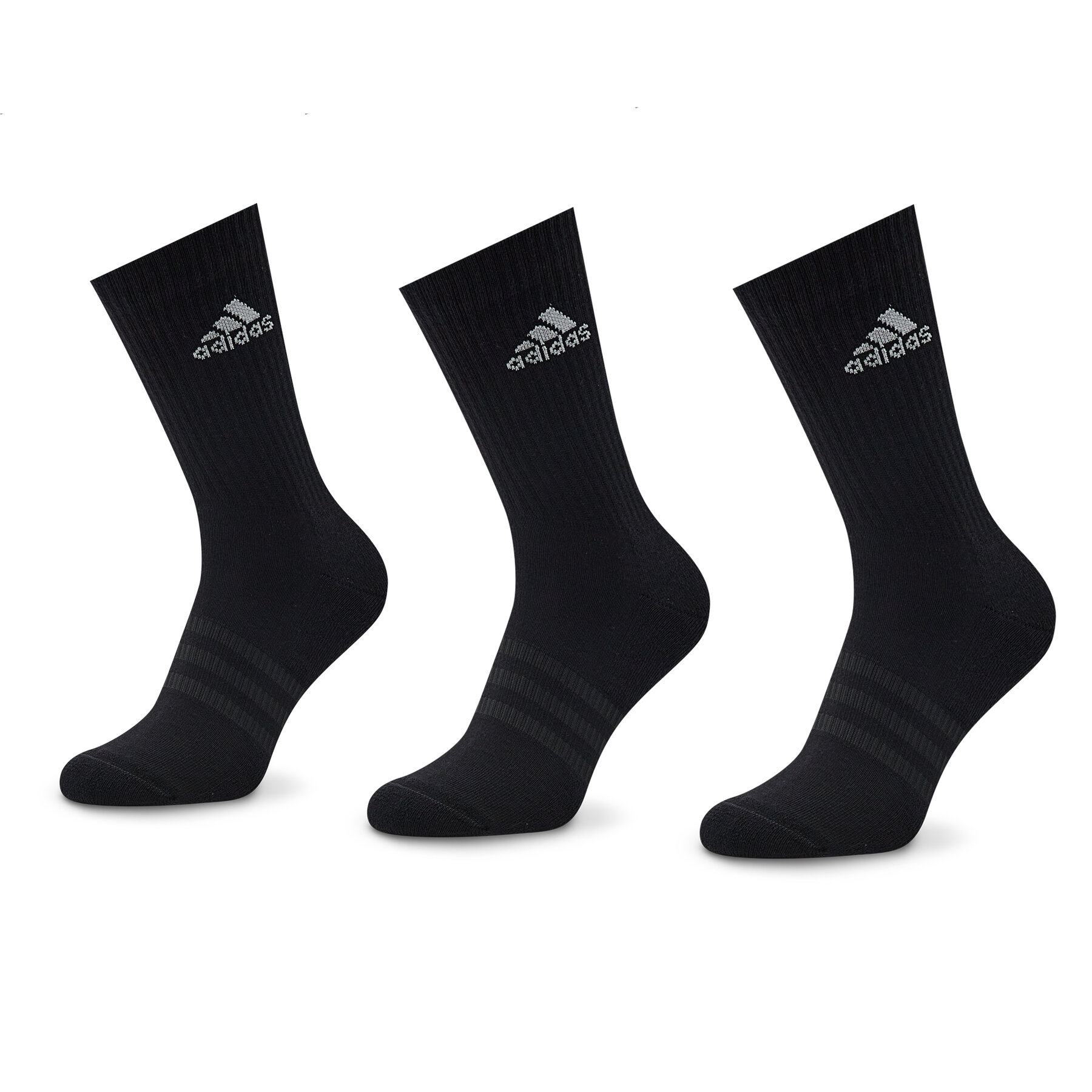Calzini lunghi unisex adidas Cushioned Crew Socks 3 Pairs IC1310 Nero, Taglia 34_36, taglia : 34_36