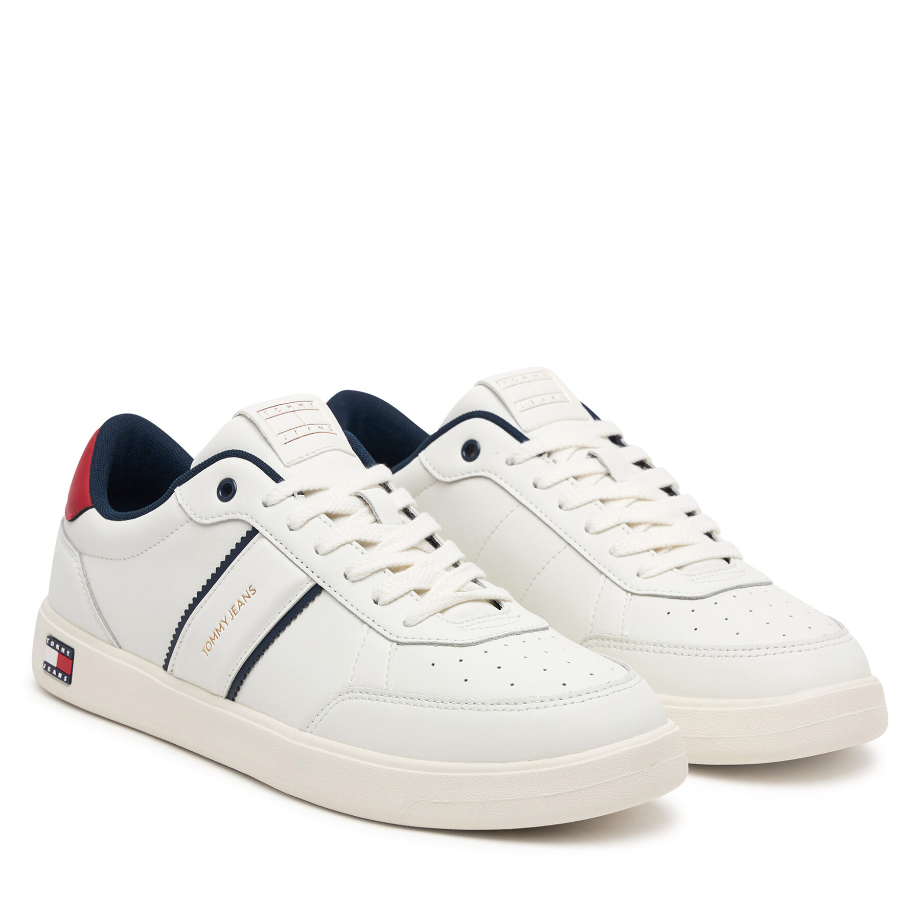 Tenisice Tommy Jeans Lightweight Flag Leather Court EM0EM01758 Bijela