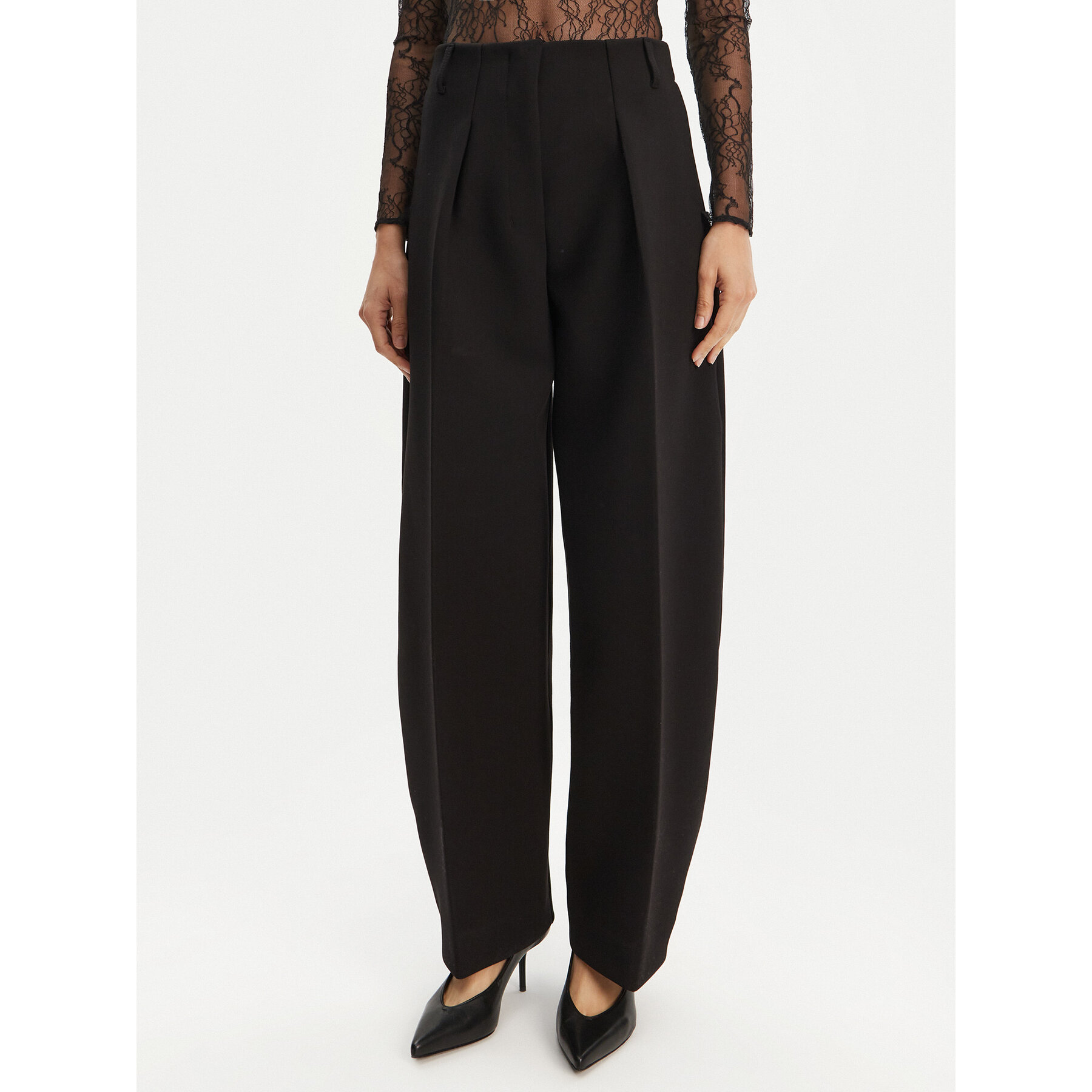 JACQUEMUS Stoffhose Le Pantalon Ovalo 24E241PA0791718 990 Schwarz Regular Fit