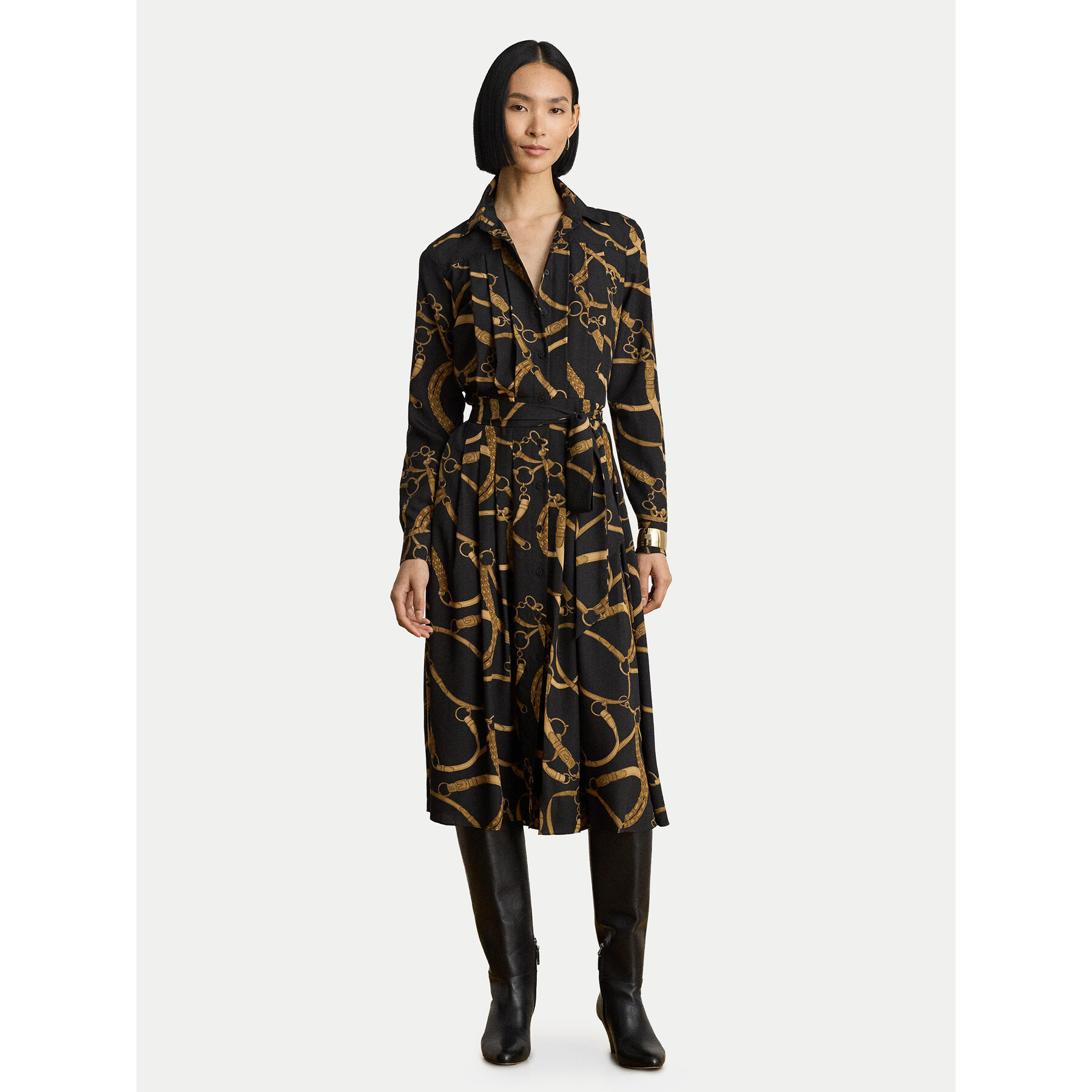 LAUREN RALPH LAUREN Hemdkleid 200P13730001 Schwarz A-Line Fit