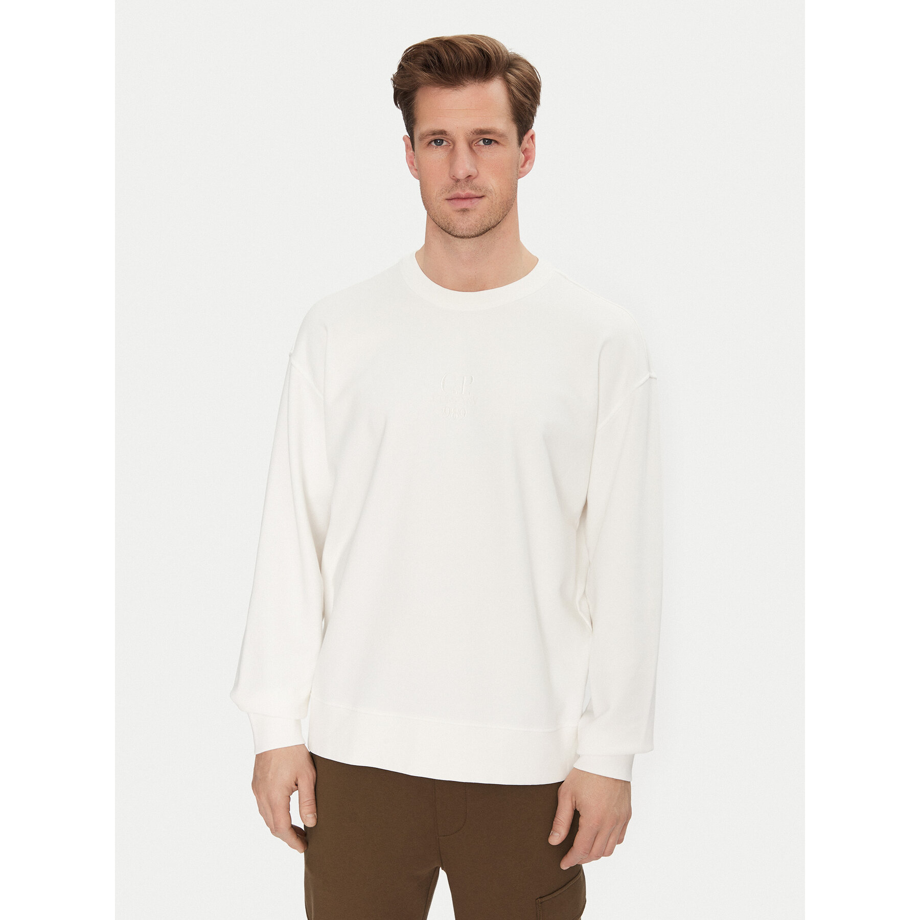 C.P. Company Sweatshirt 18CMSS259A110044O Écru Regular Fit
