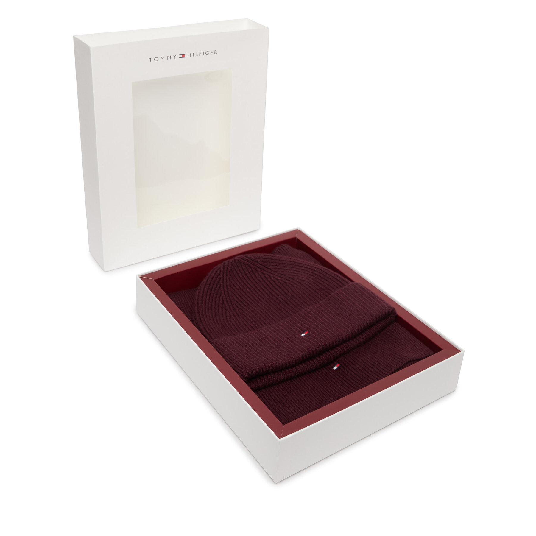 Set čiapka a šál Tommy Hilfiger AW0AW19136 Bordová