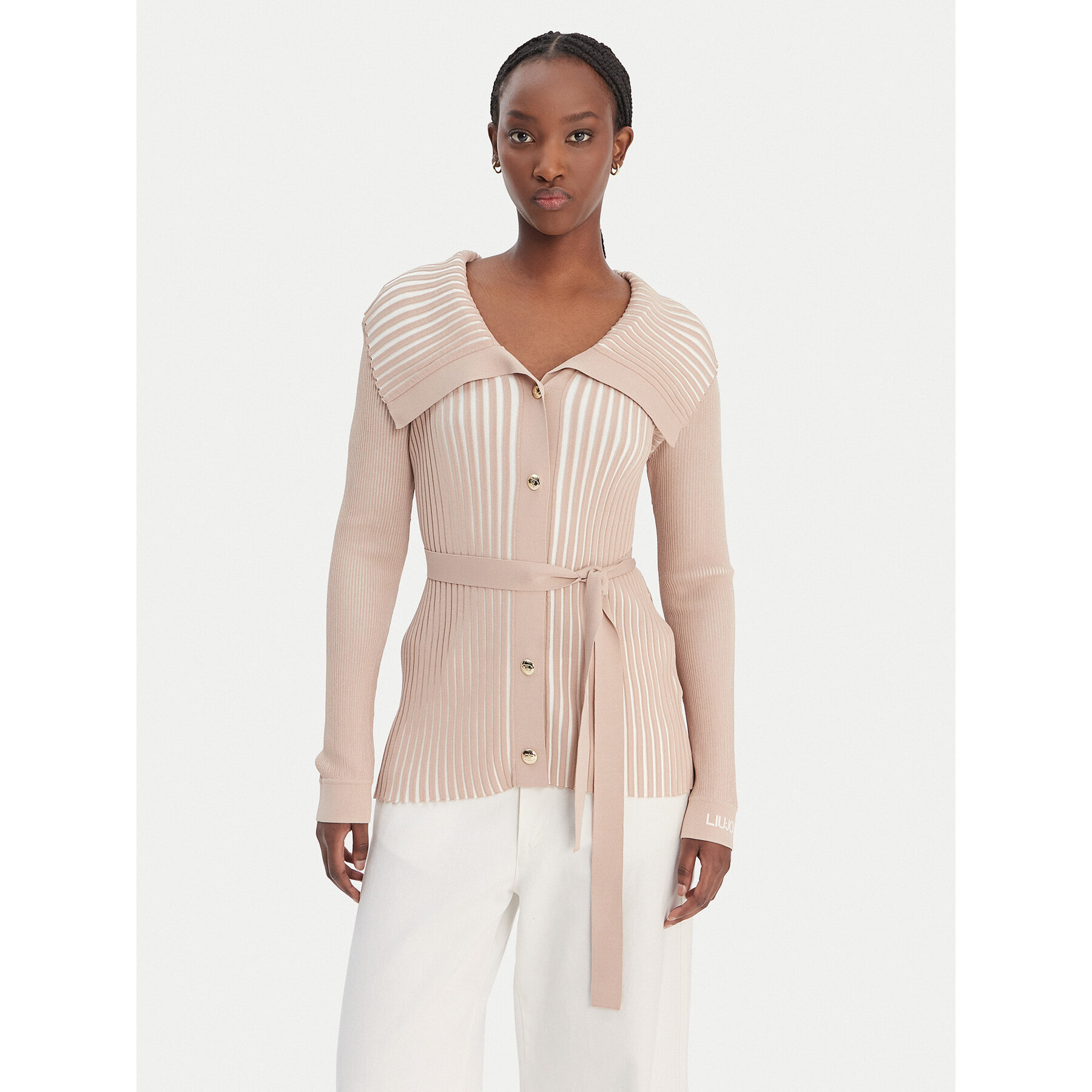 Liu Jo Sport Strickjacke TA6116 MS55N Beige Regular Fit
