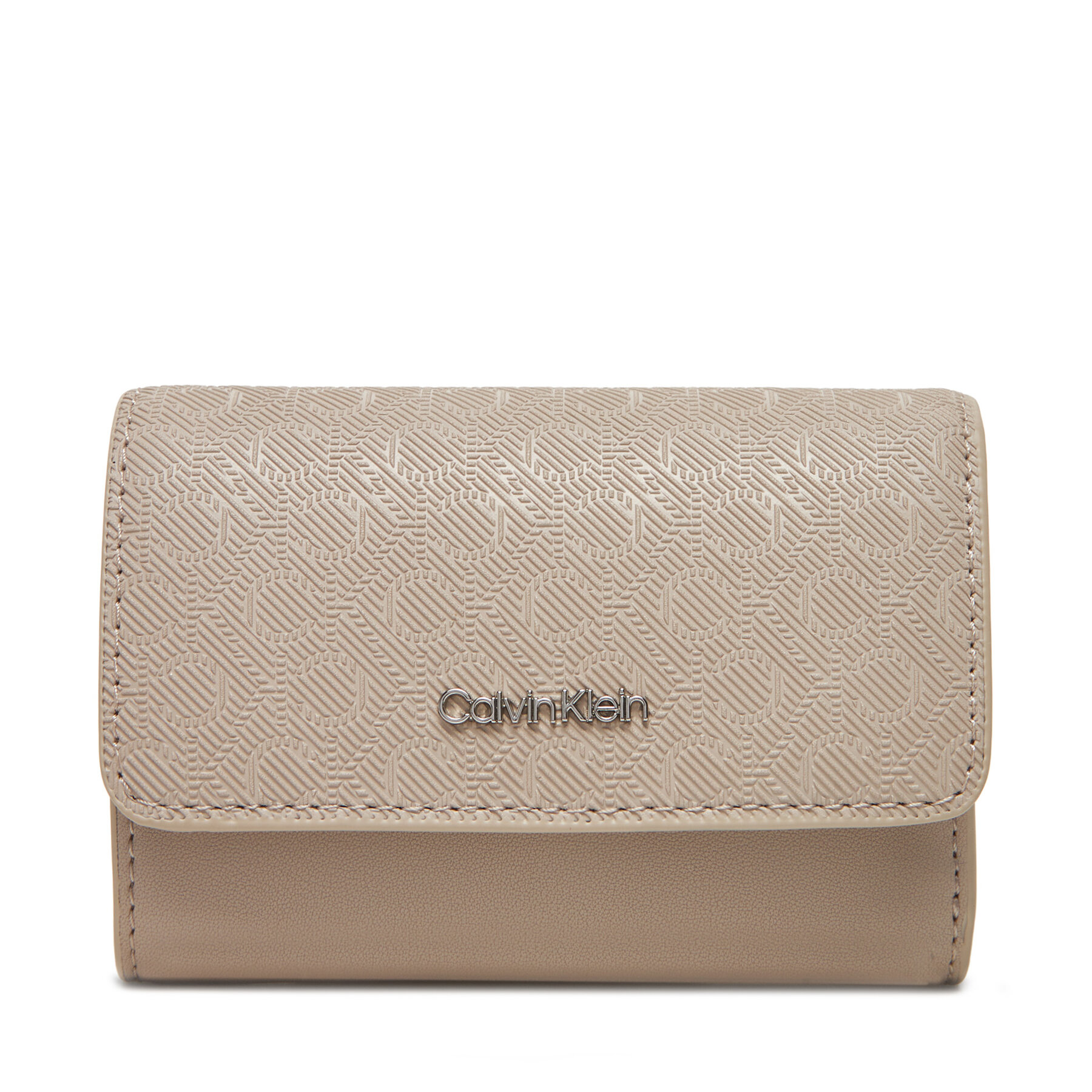 Portofel pentru femei Calvin Klein Ck Must Aop Small Trifold W Zip LV04F1038G Bej
