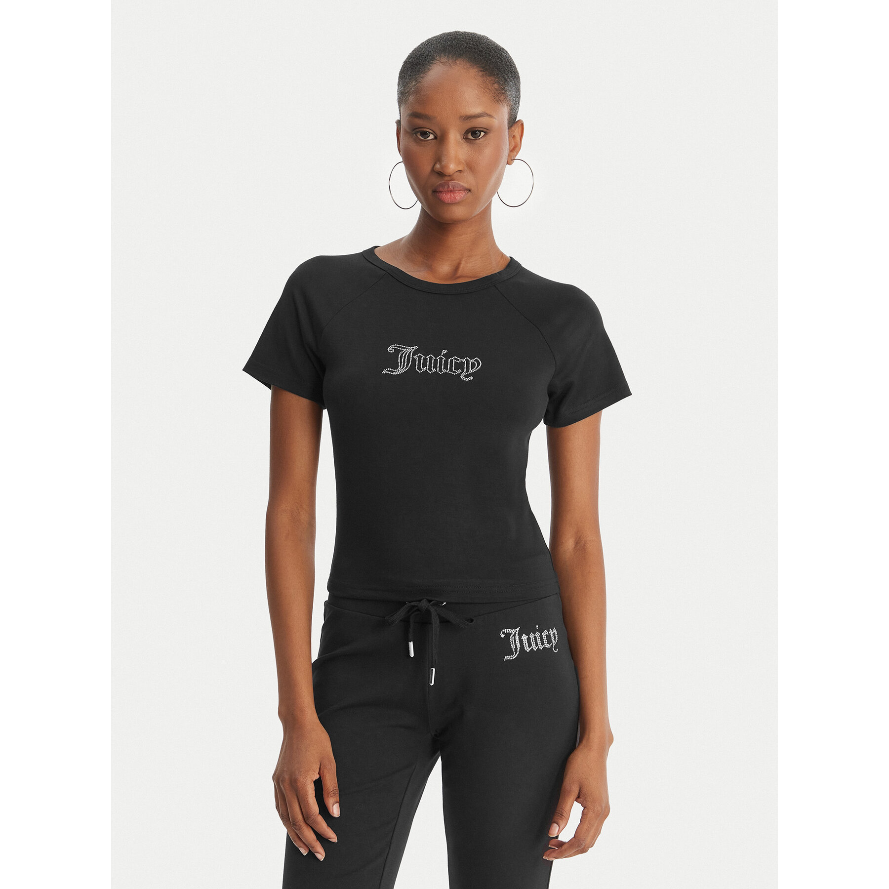 Juicy Couture T-Shirt Baby JCWCT126317 Schwarz Slim Fit