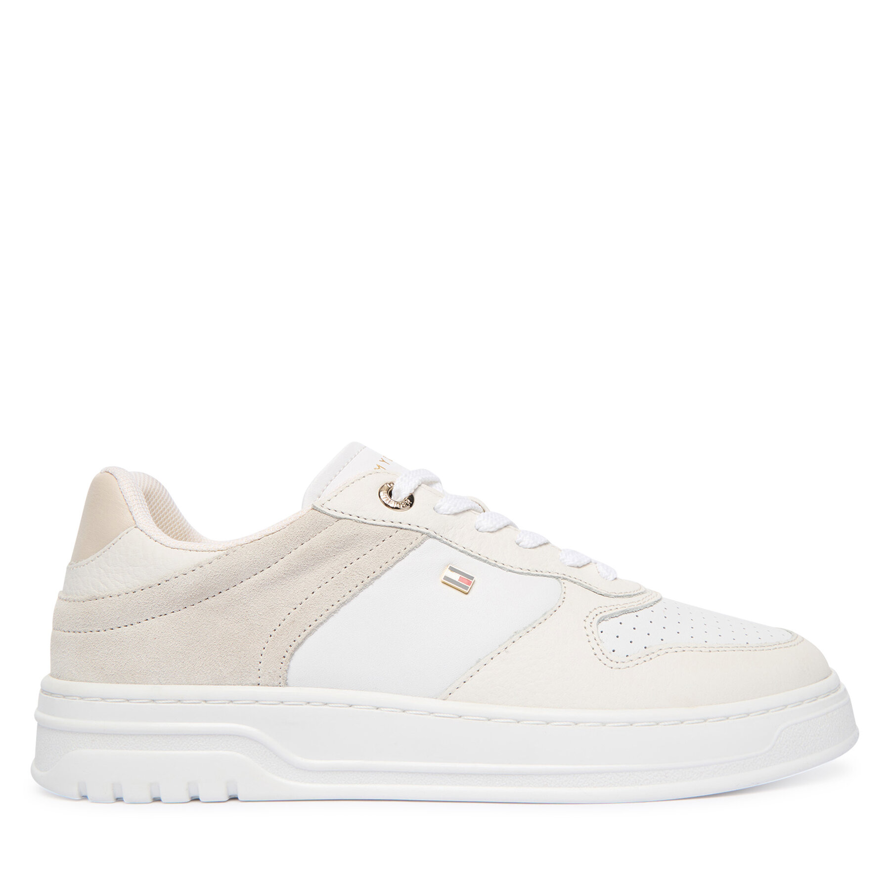 Sneakersy Tommy Hilfiger Th Sporty Cupsole Tumbled Ltr FW0FW09024 Écru