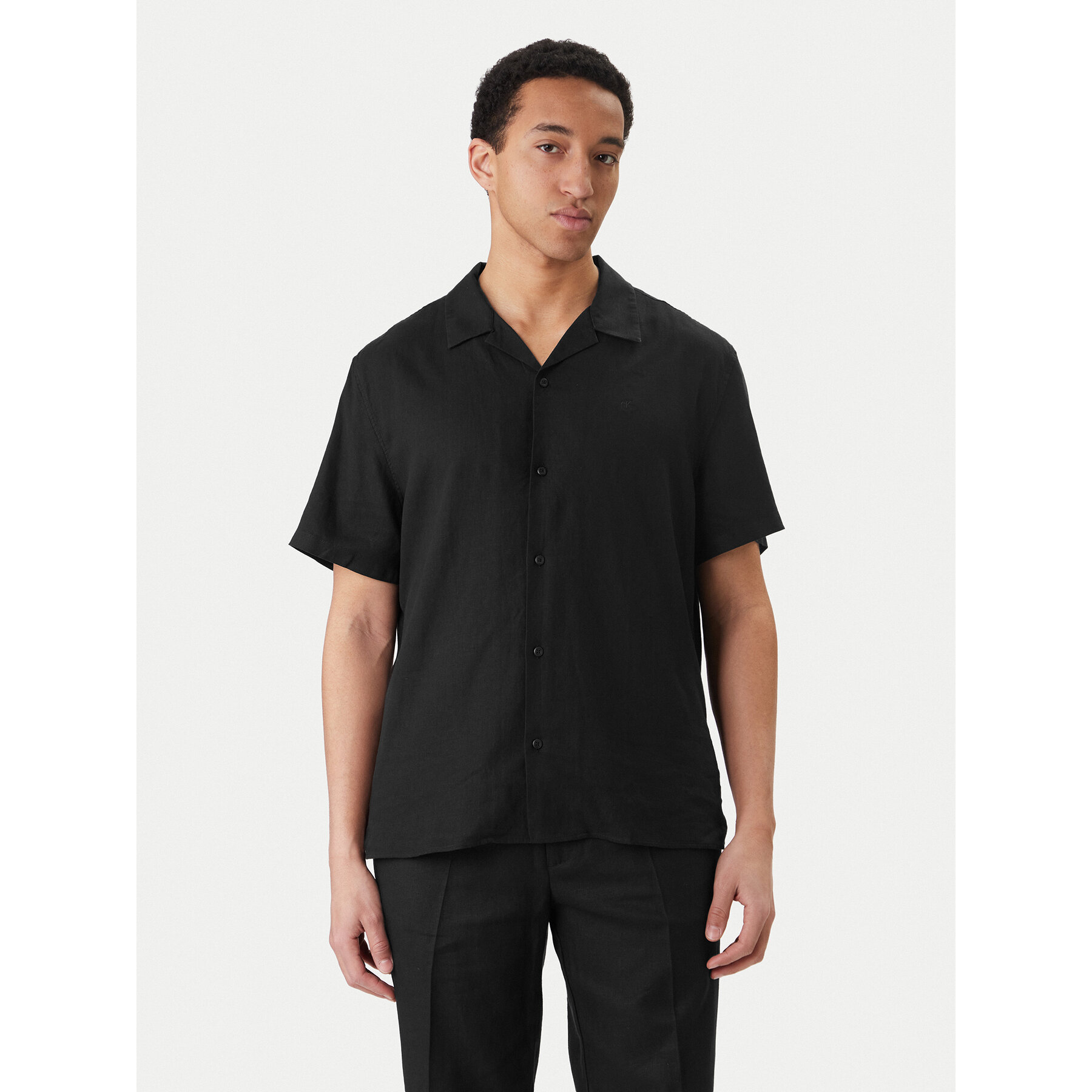 Calvin Klein Hemd LV04LF137G Schwarz Relaxed Fit
