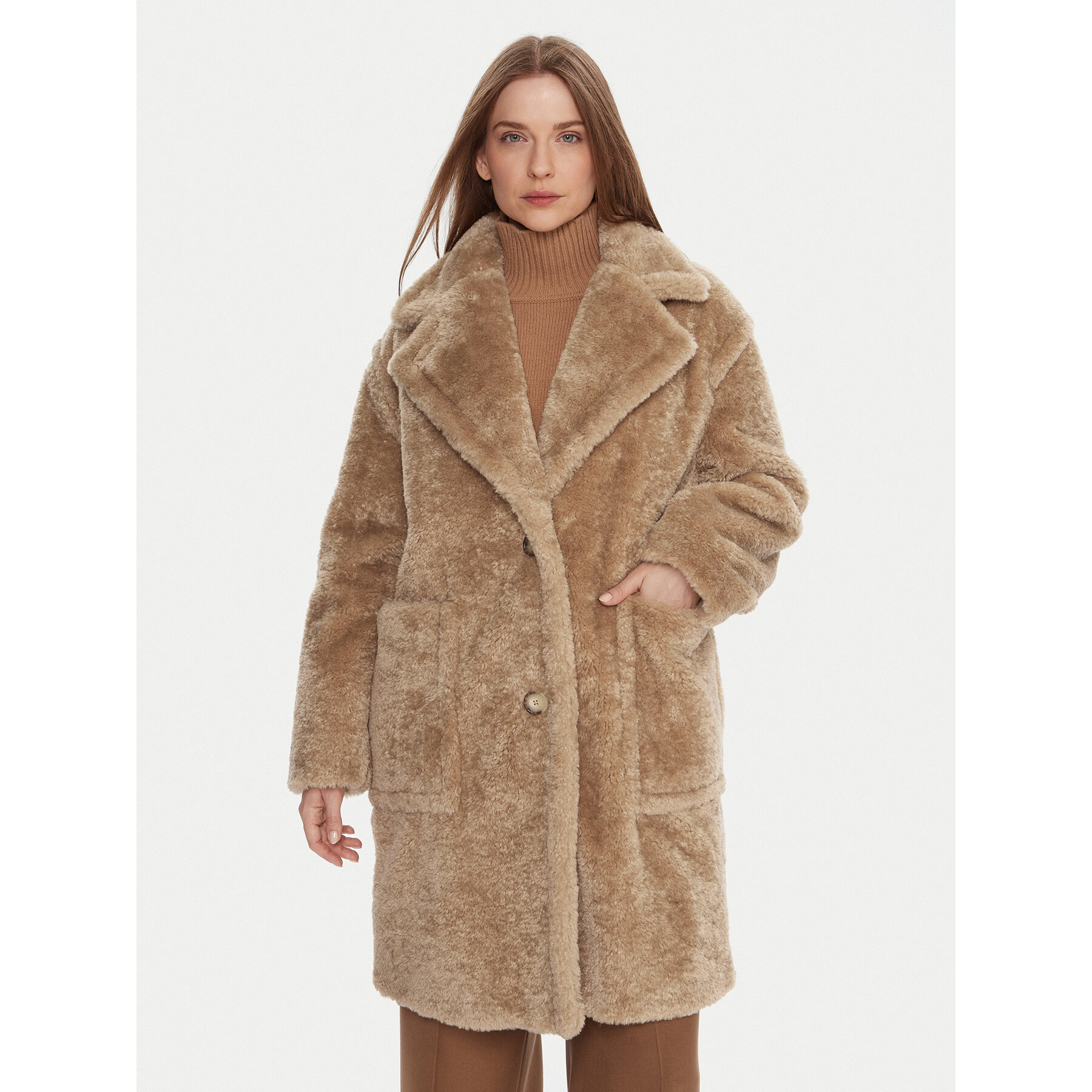 BOSS Fellmantel C_Catedy 50548583 Beige Relaxed Fit