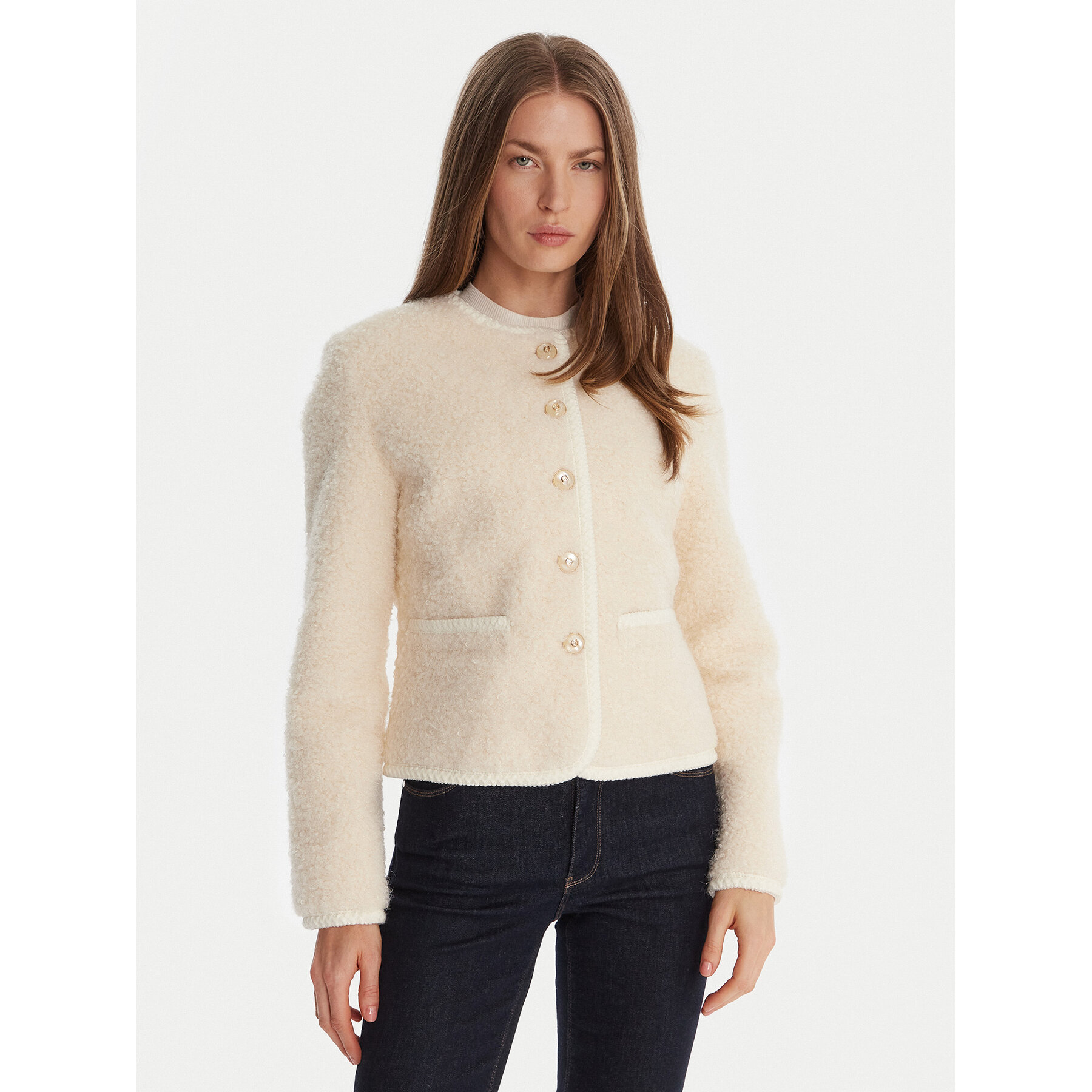 Guess Fellmantel W5BL69 W3860 Écru Regular Fit
