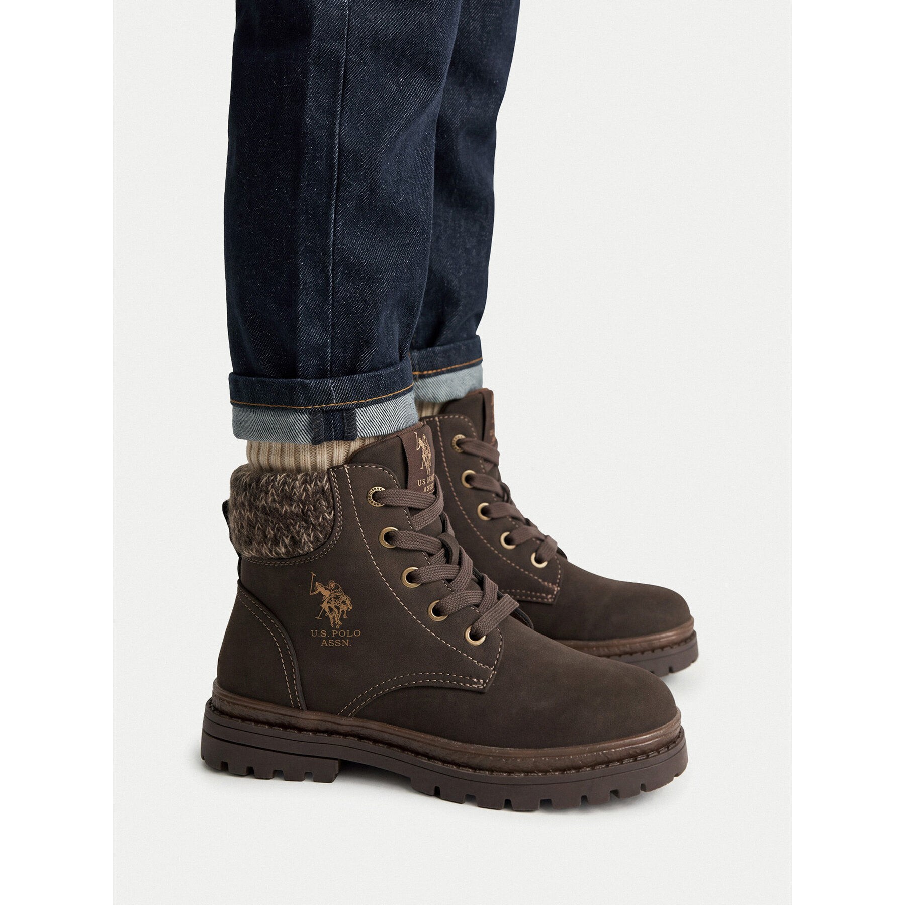 Bakancs U.S. Polo Assn. EO-VLAD001K/GYT1-BRW Sötétbarna