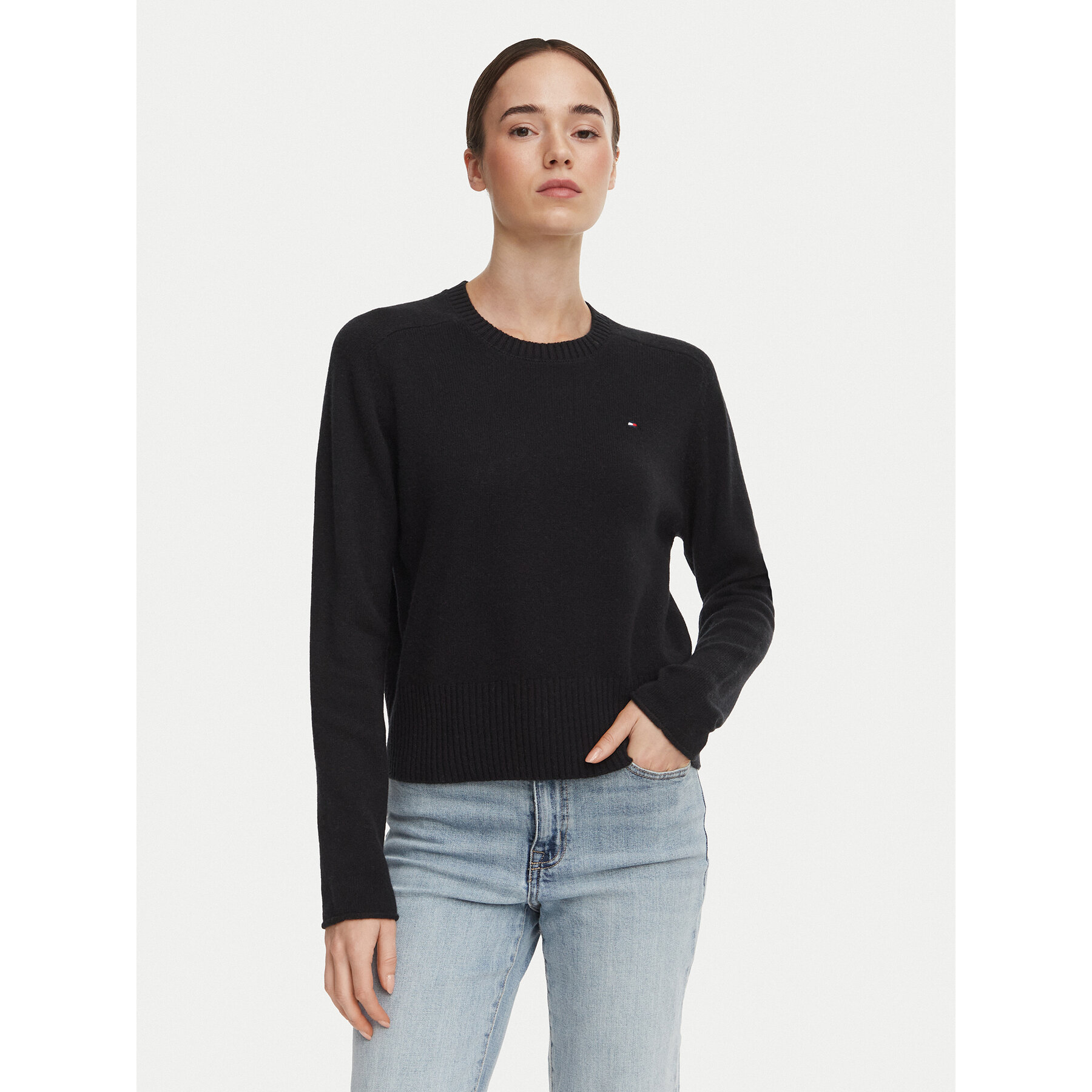 Tommy Hilfiger Pullover WW0WW51432 Schwarz Regular Fit
