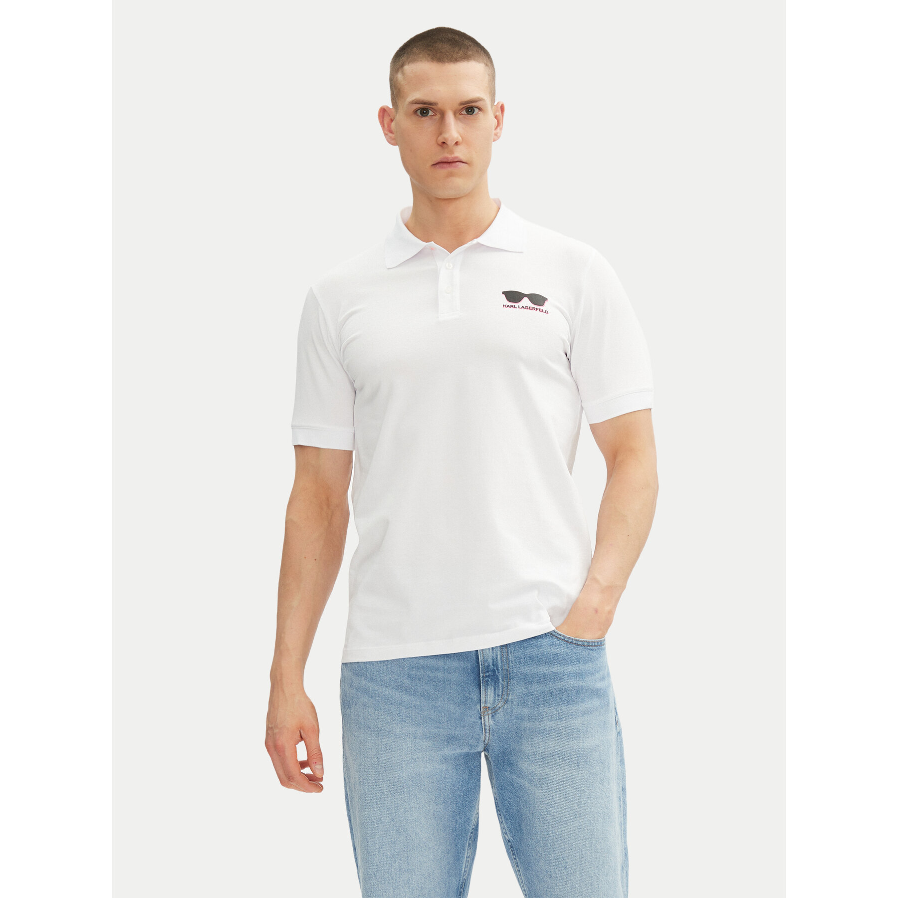 KARL LAGERFELD Polo 745400 552235 Bianco Slim Fit