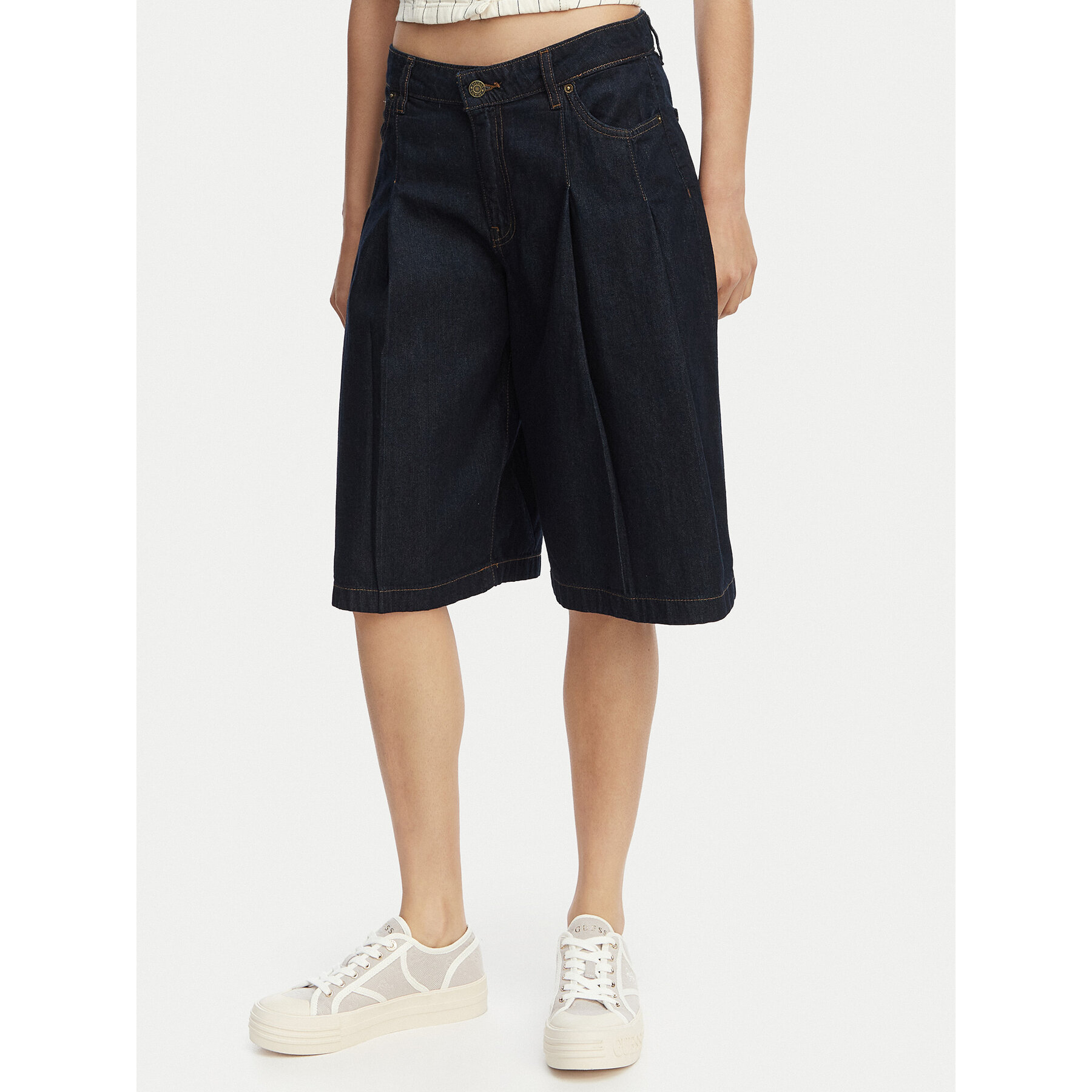 Guess Jeans Bermudahose W6GDY5 D7971 Dunkelblau Bermuda Fit