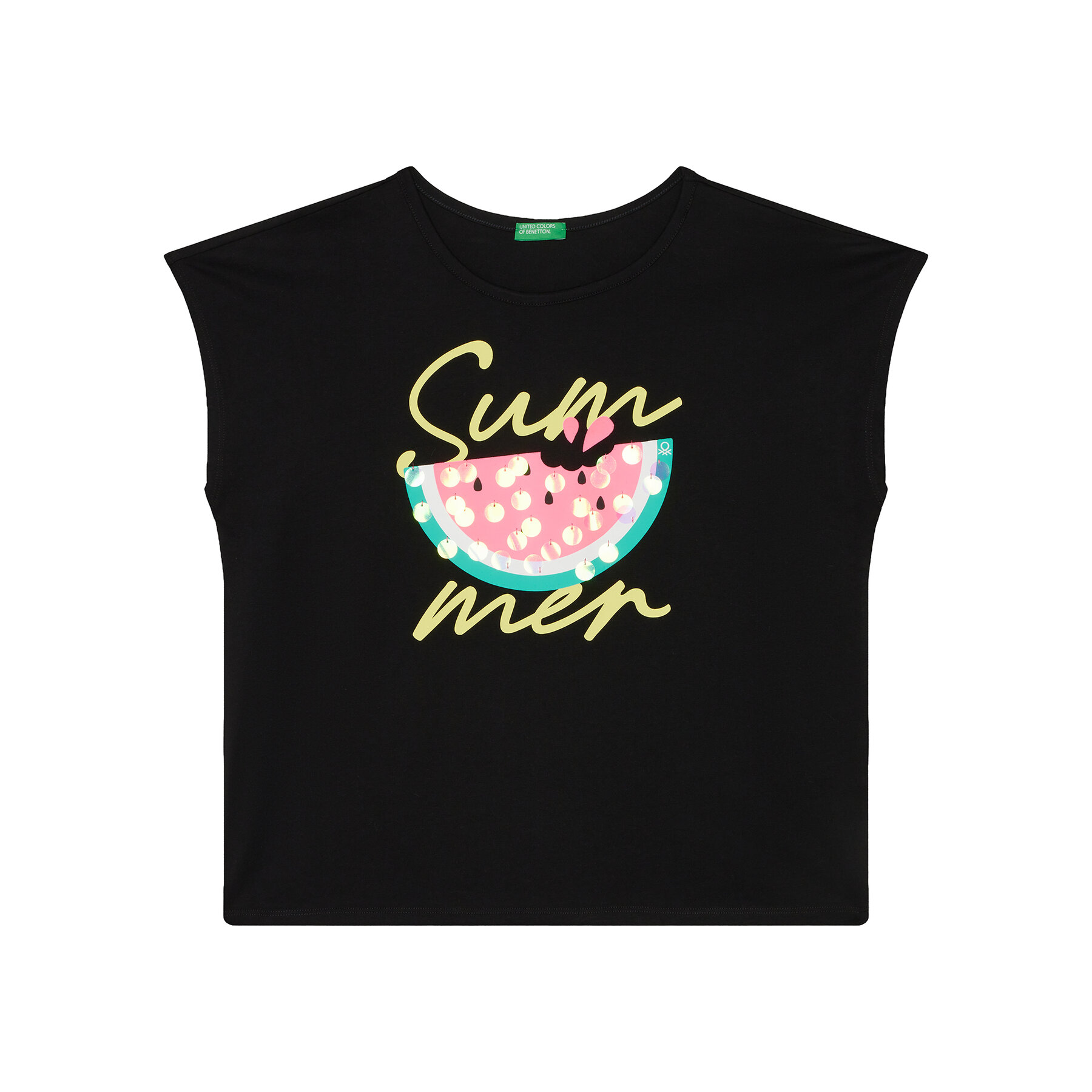 United Colors Of Benetton T-shirt 3I1XC10P0 Nero Regular Fit