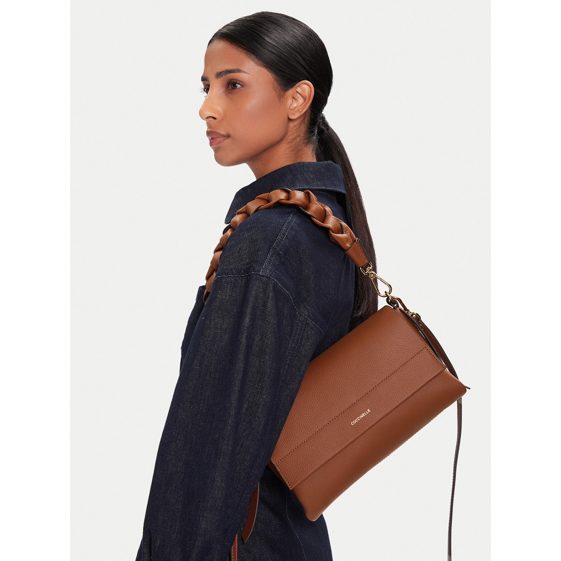 Geantă Coccinelle M50 Boheme Grana Double E1 M50 12 01 01 Maro