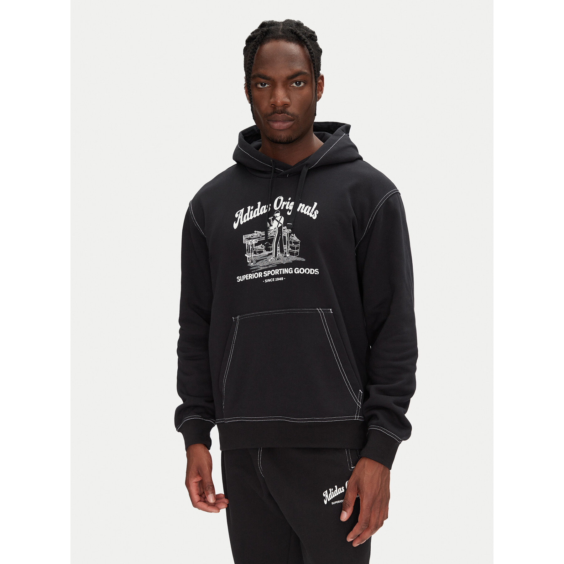 adidas Sweatshirt Wabash JP4483 Schwarz Loose Fit