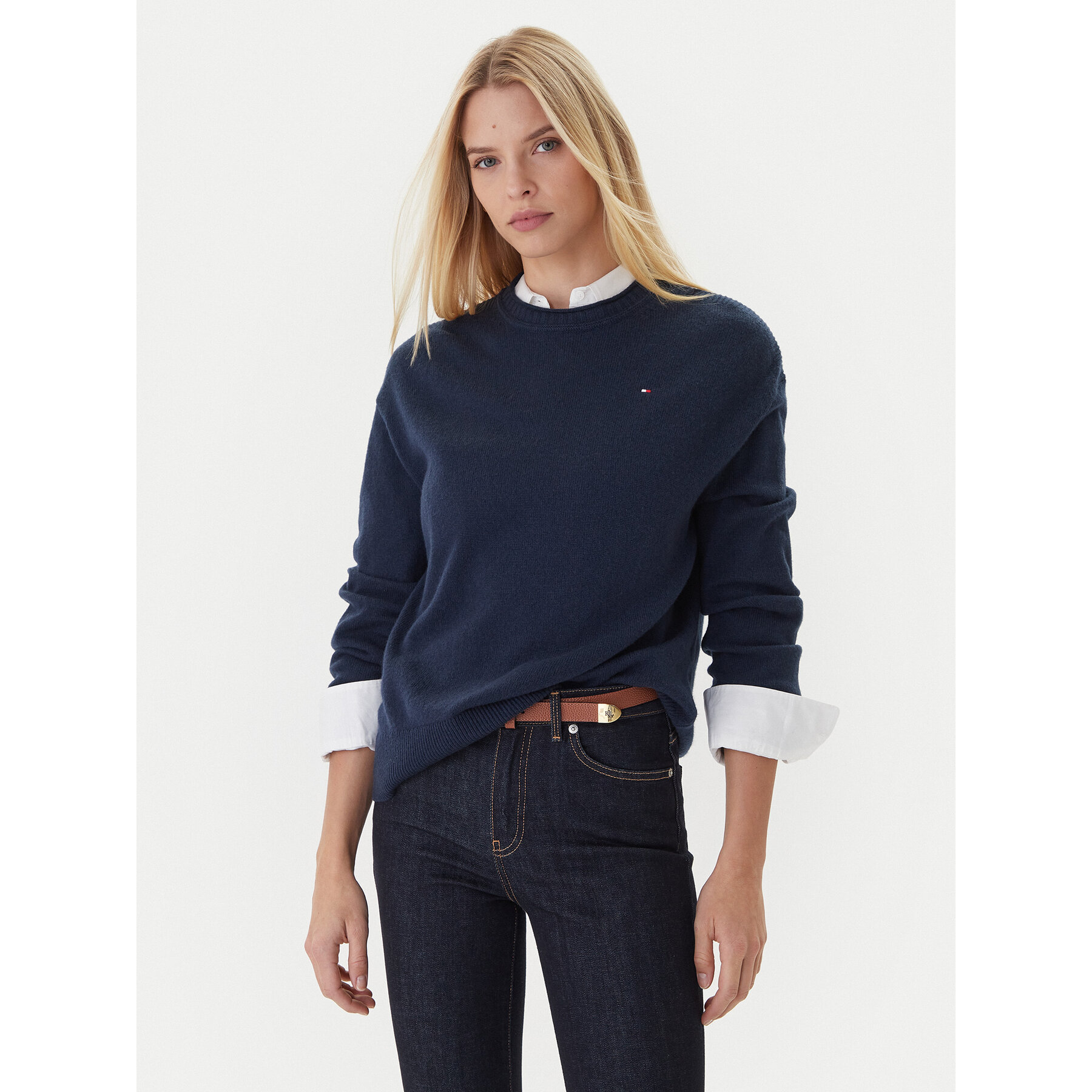 Tommy Hilfiger Pullover WW0WW46438 Dunkelblau Regular Fit