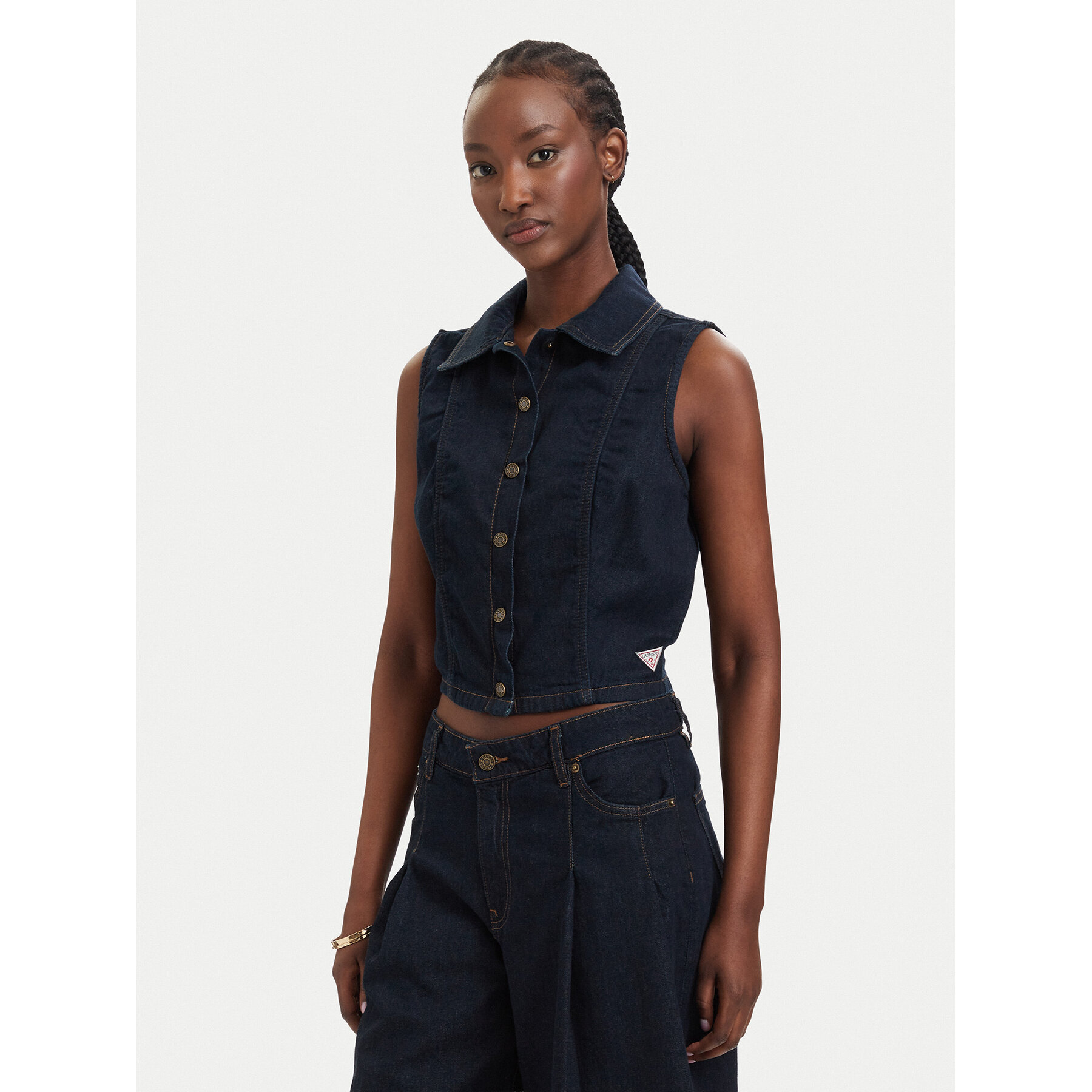 Guess Jeans Telovnik W6GHZ9 D7971 Mornarsko modra Regular Fit