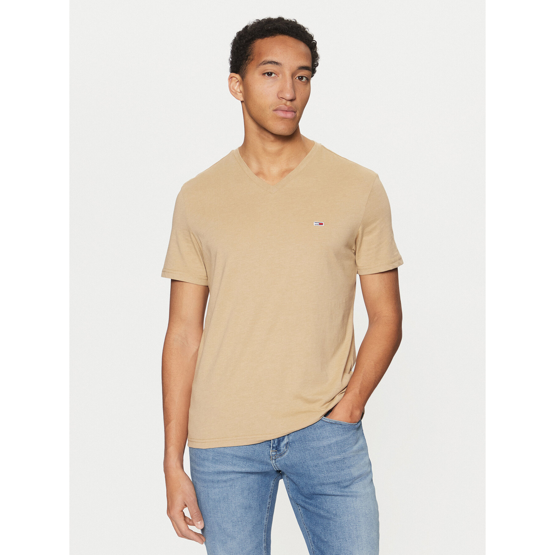 Tommy Jeans T-shirt Jaspe DM0DM20364 Beige Slim Fit