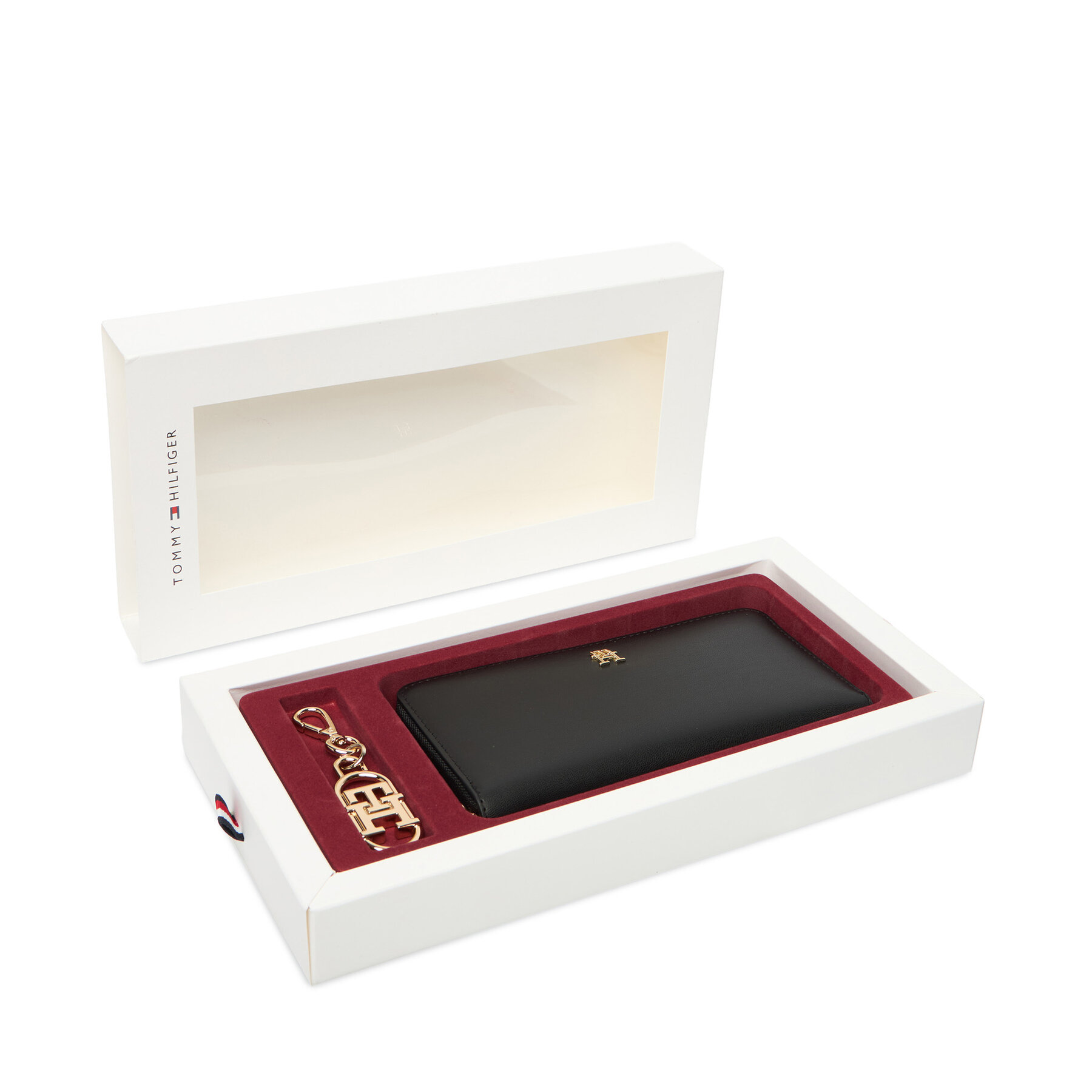 Set portofel și breloc Tommy Hilfiger Lgr Za + Charm AW0AW18040 Negru