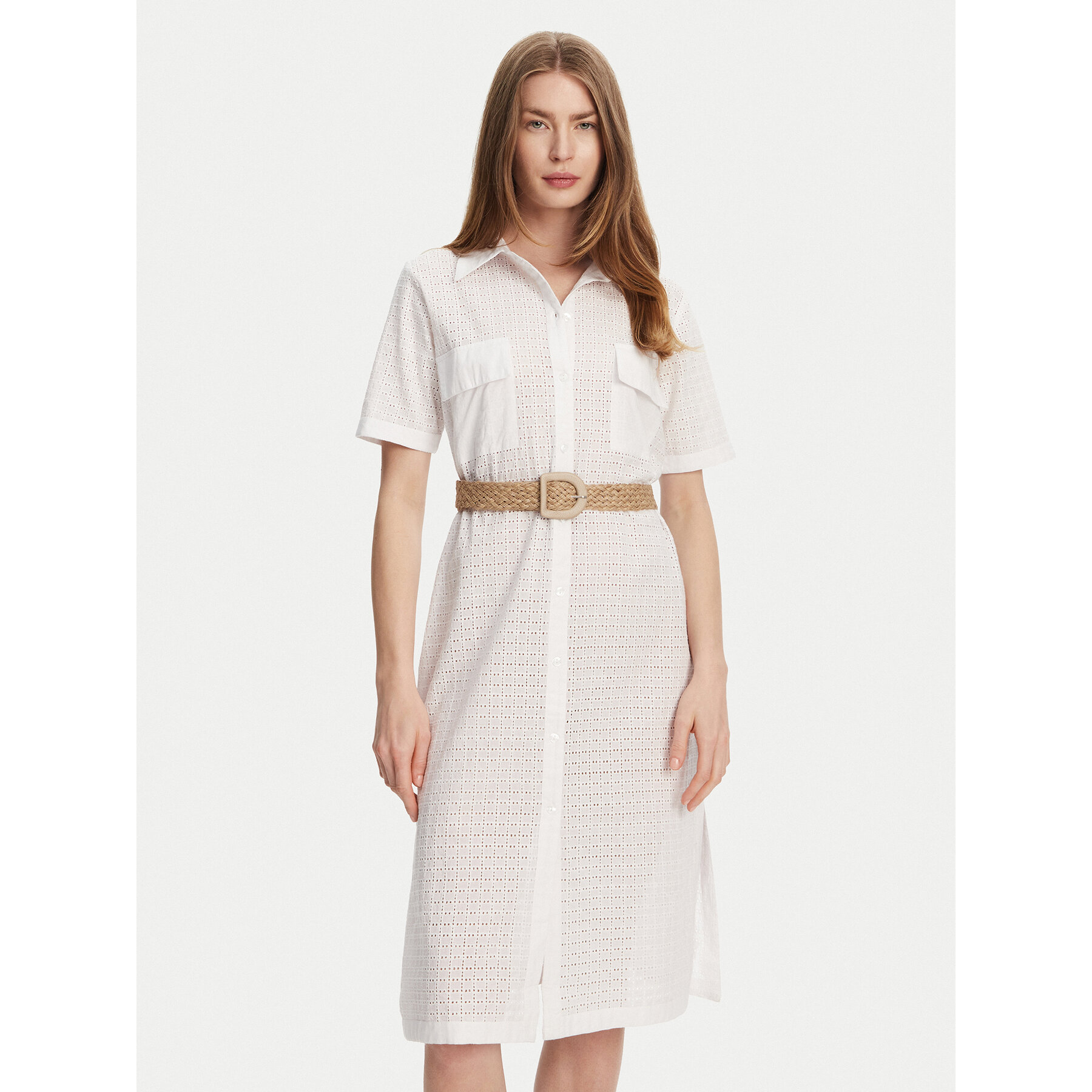 Selmark Hemdkleid BC133 Weiß Regular Fit