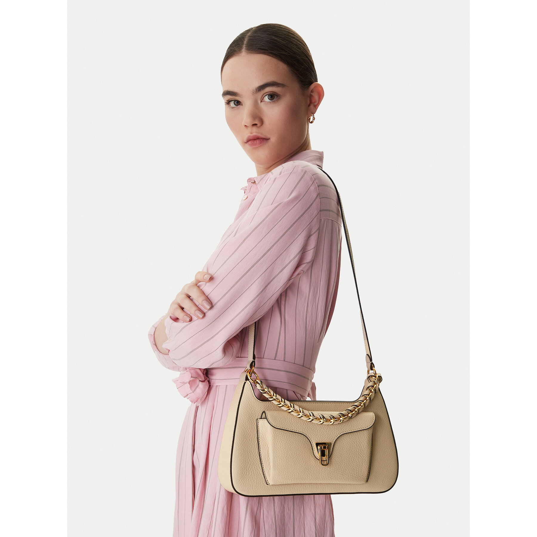 Geantă Coccinelle TFK Coccinelle Beat Generatio E1 TFK 12 01 01 Bej