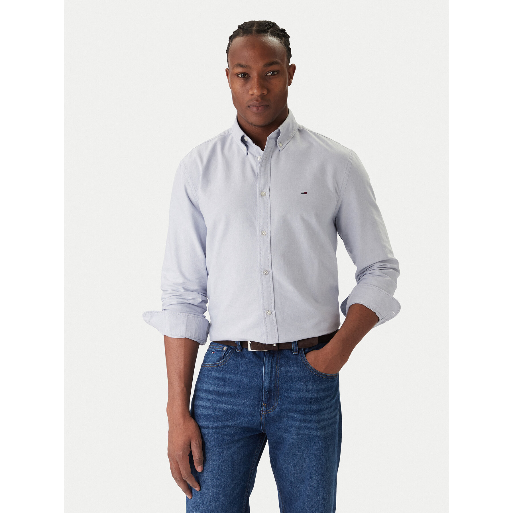 Tommy Jeans Hemd Oxford DM0DM22836 Blau Regular Fit