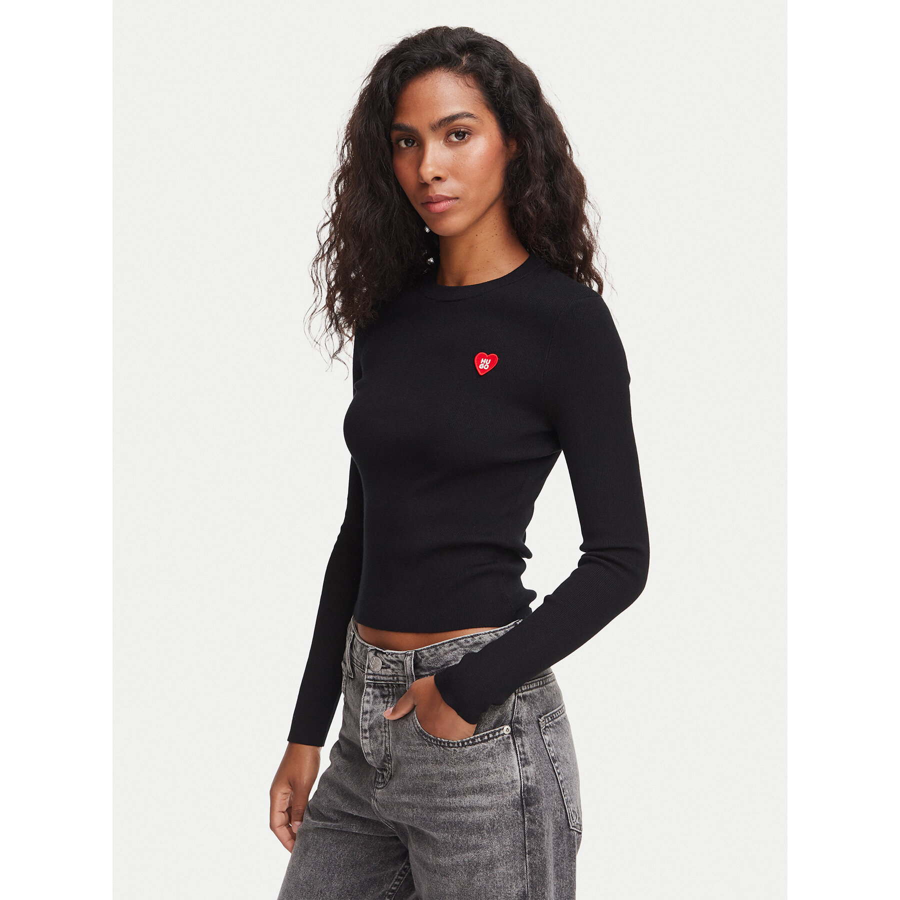 HUGO Pullover Sarpha 50554317 Schwarz Slim Fit