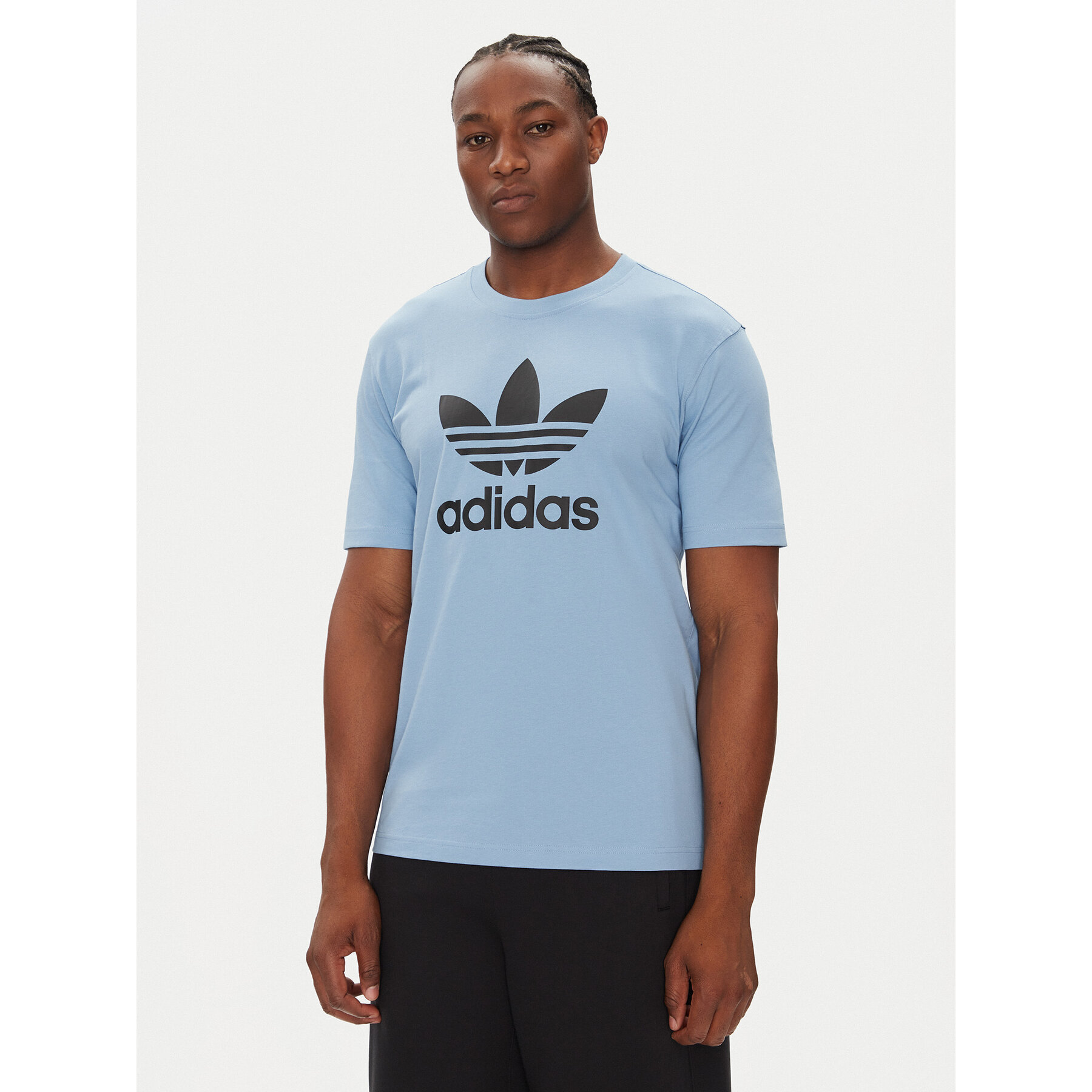 adidas T-Shirt adicolor Trefoil JY3758 Γαλάζιο Regular Fit