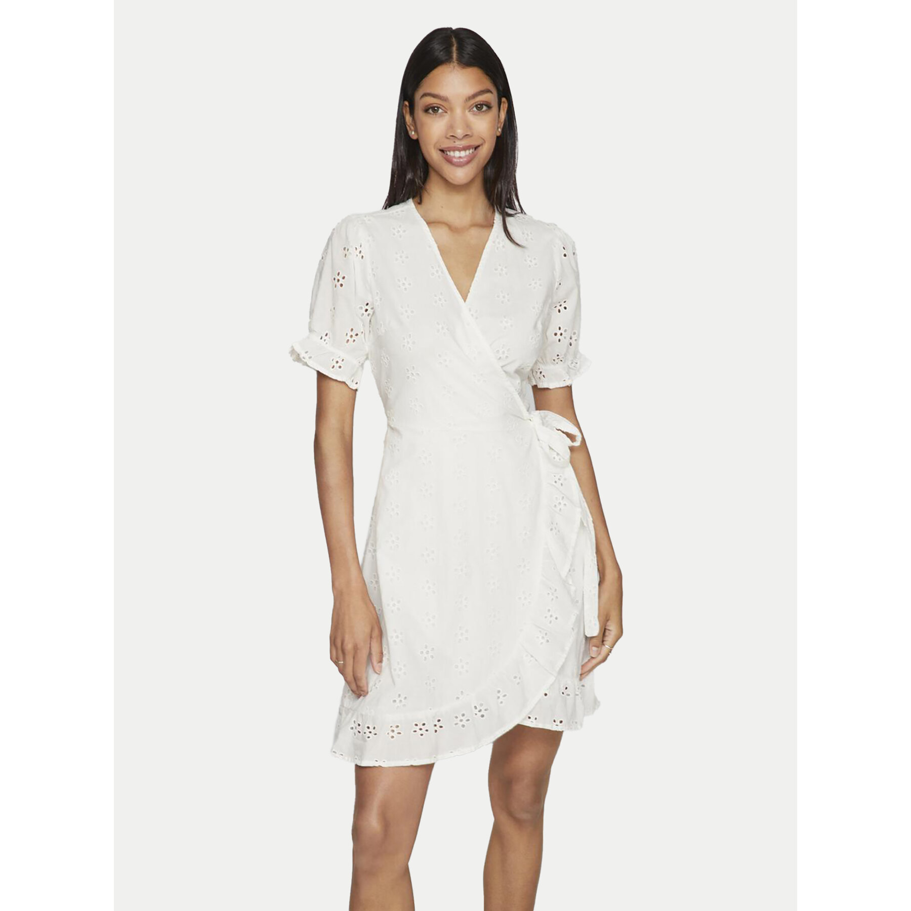 Vila Sommerkleid Sula 14089419 Weiß Regular Fit