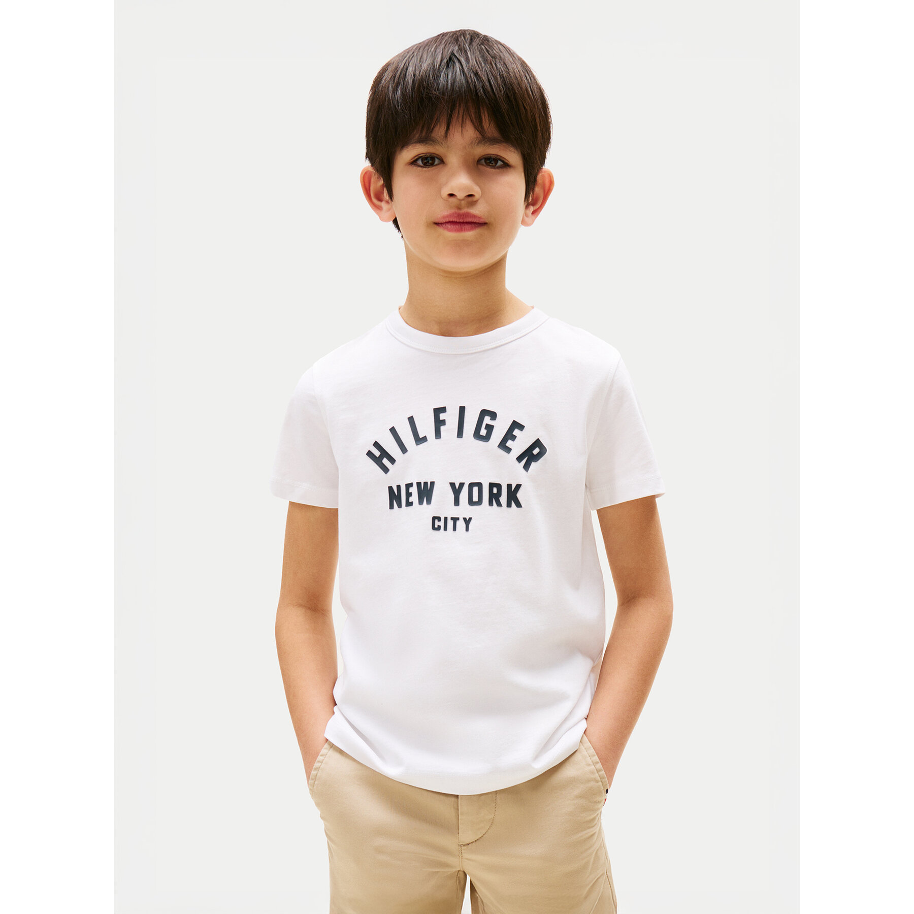 Tommy Hilfiger T-Shirt Curved Graphic KB0KB09800 Λευκό Regular Fit