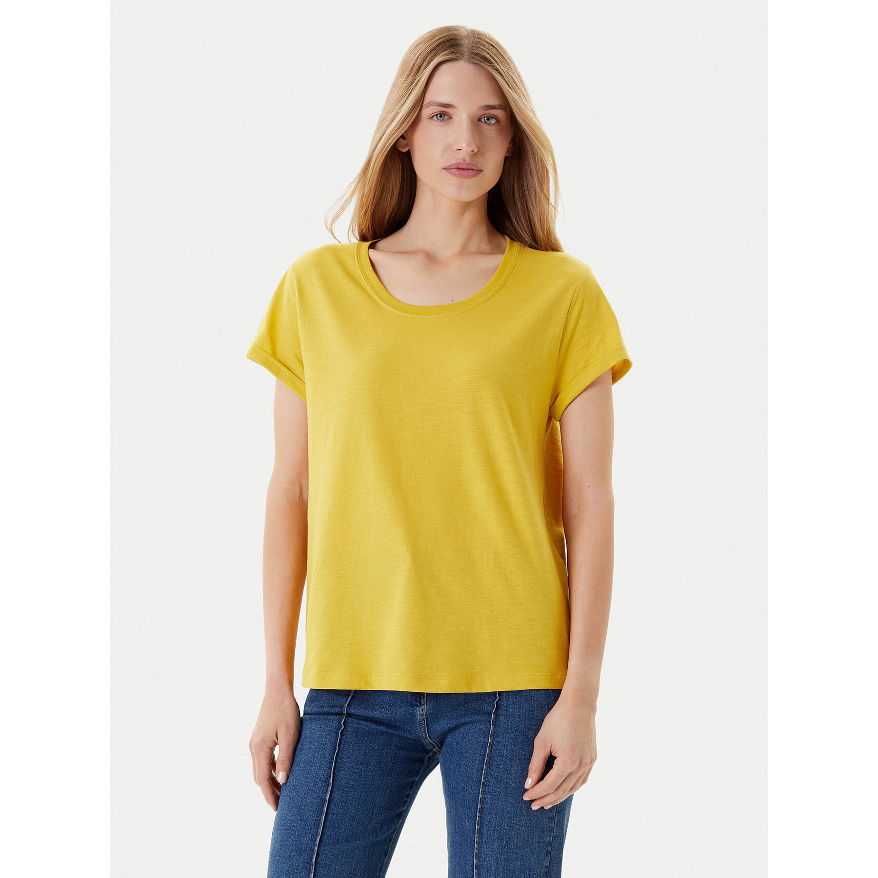 United Colors Of Benetton Majica 3BVXD109F Rumena Regular Fit