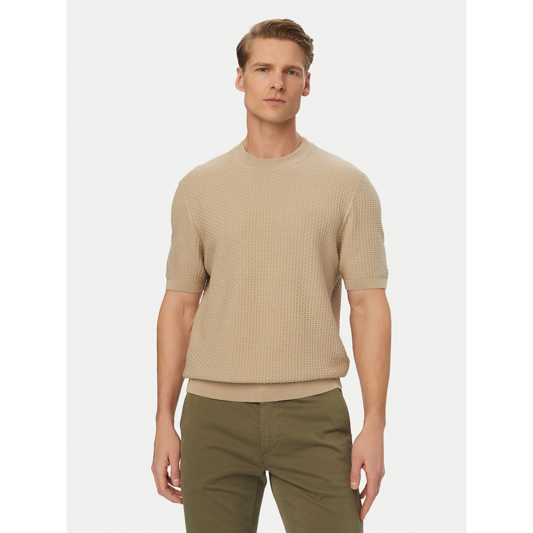 BOSS Pulover H-Nilton 50560468 Svetlo bež Regular Fit