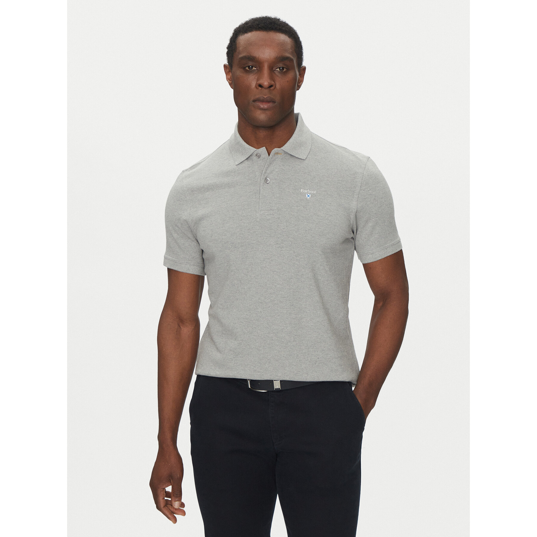 Barbour Polo majica Original Sports MML0358GY52 Siva Tailored Fit