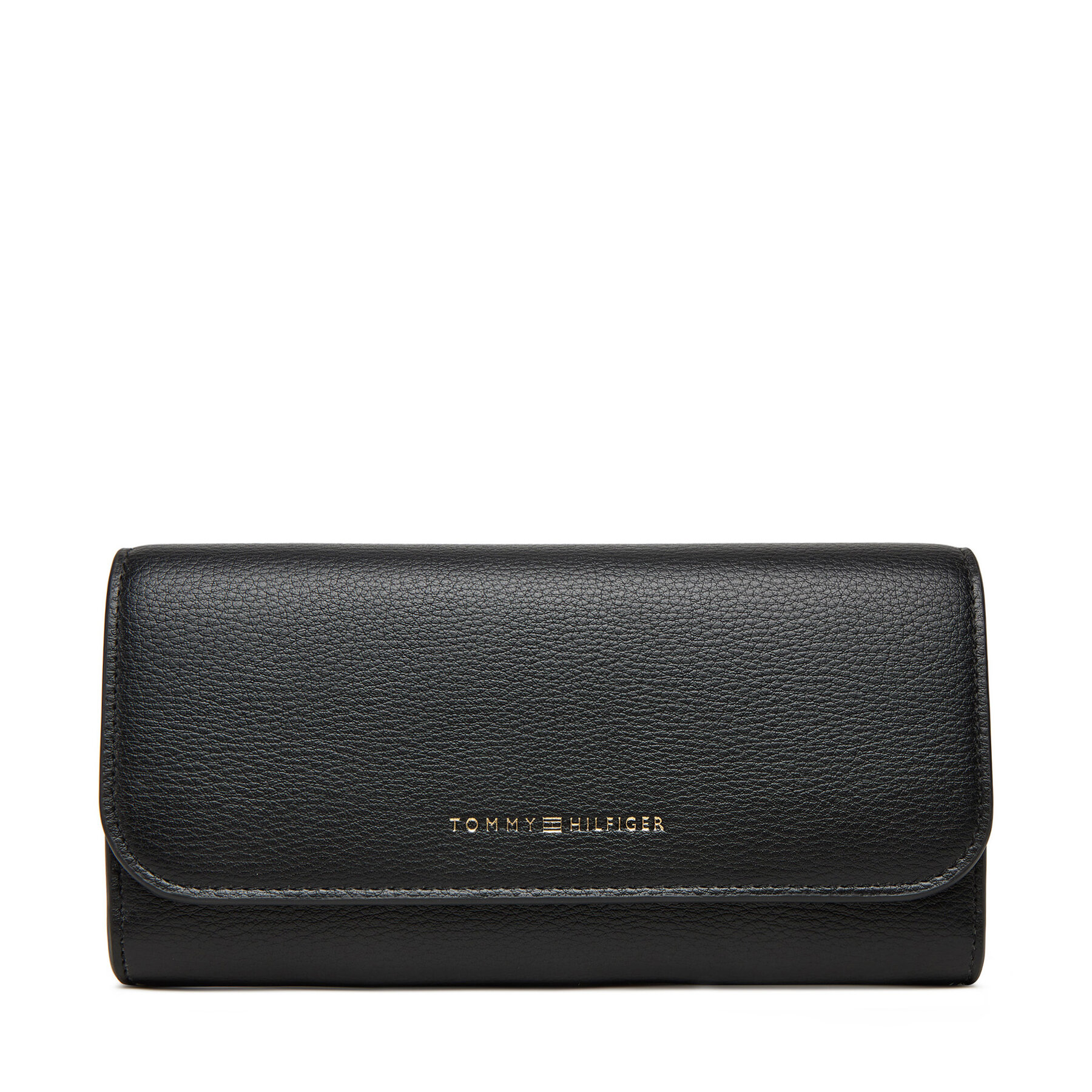 Portofel Mare de Damă Tommy Hilfiger Th Flag Lrg Flap AW0AW17734 Negru