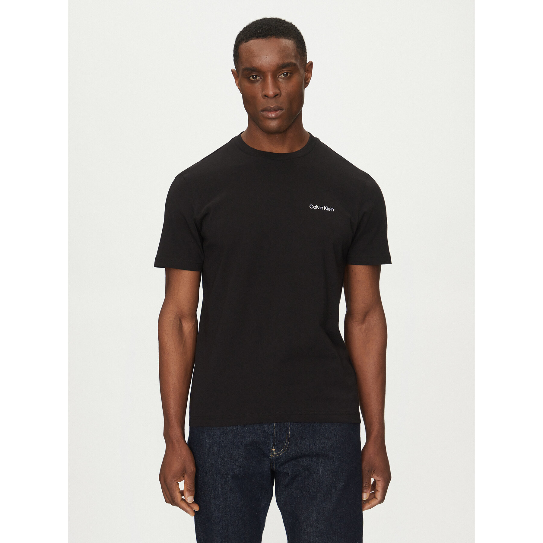 Calvin Klein Póló Linear Box Logo K10K114152 Fekete Regular Fit