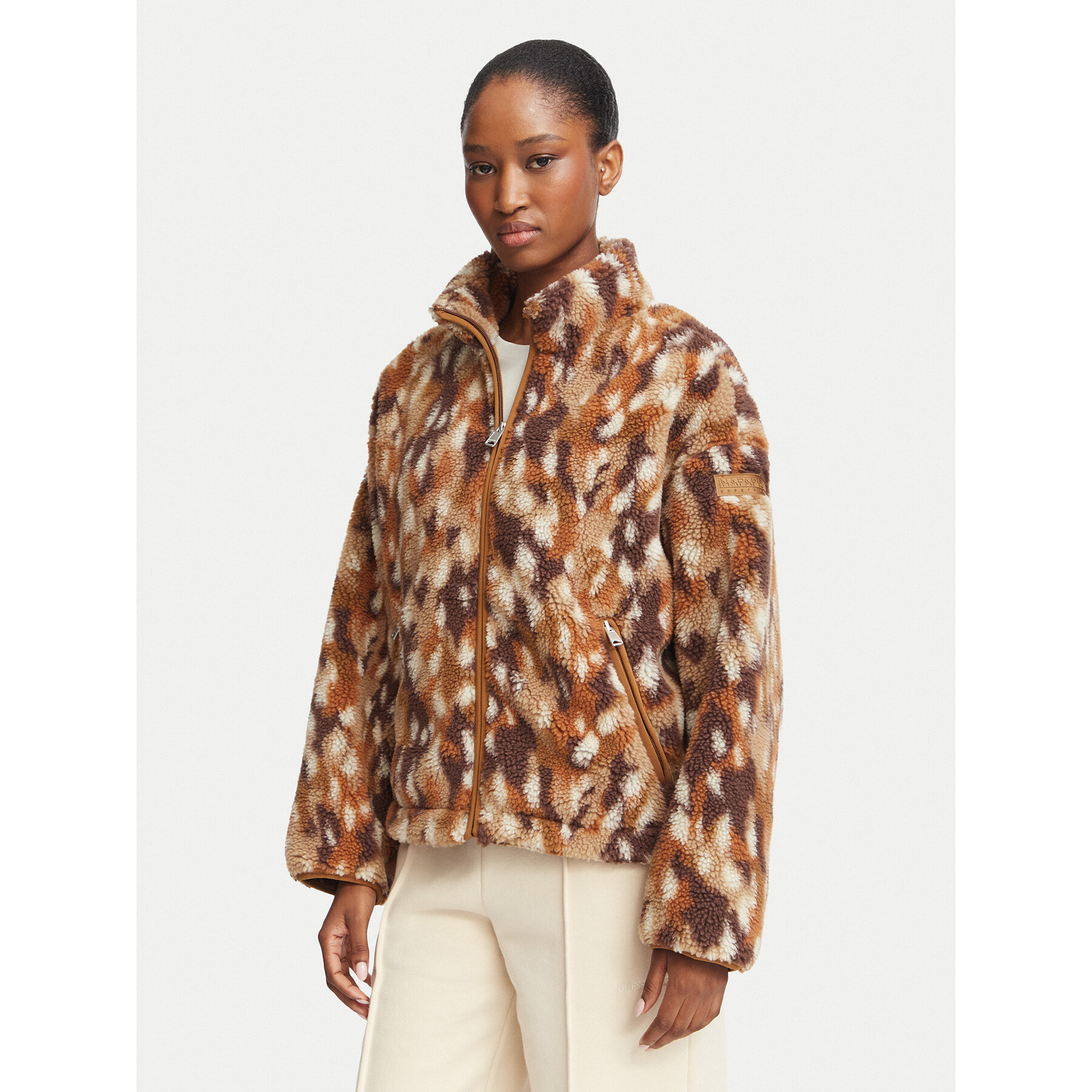Napapijri Fleecejacke Shima NP0A8ANL Braun Regular Fit