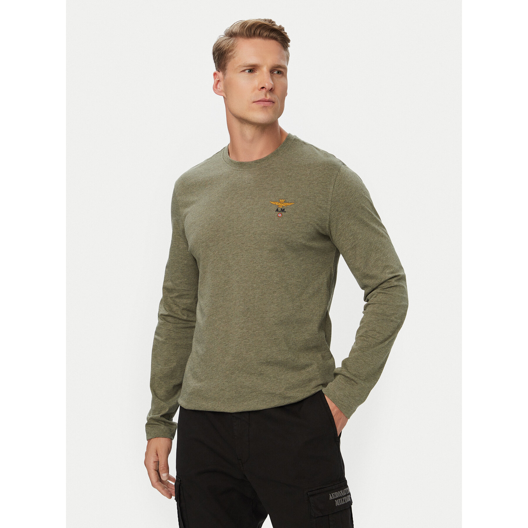 Aeronautica Militare Longsleeve 262TS2390UJ00372 Grün Regular Fit