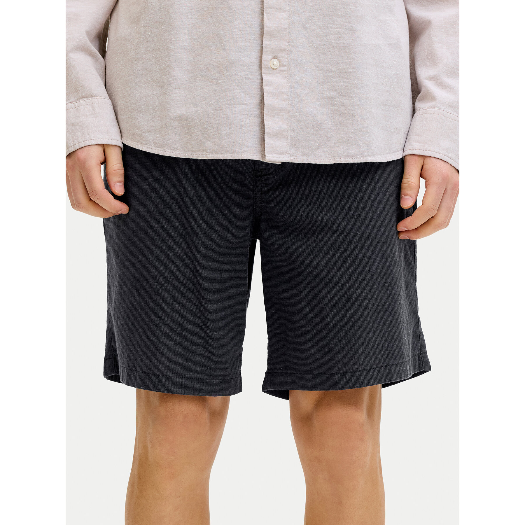 Jack & Jones Stoffshorts Jaiden 12293768 Schwarz Relaxed Fit