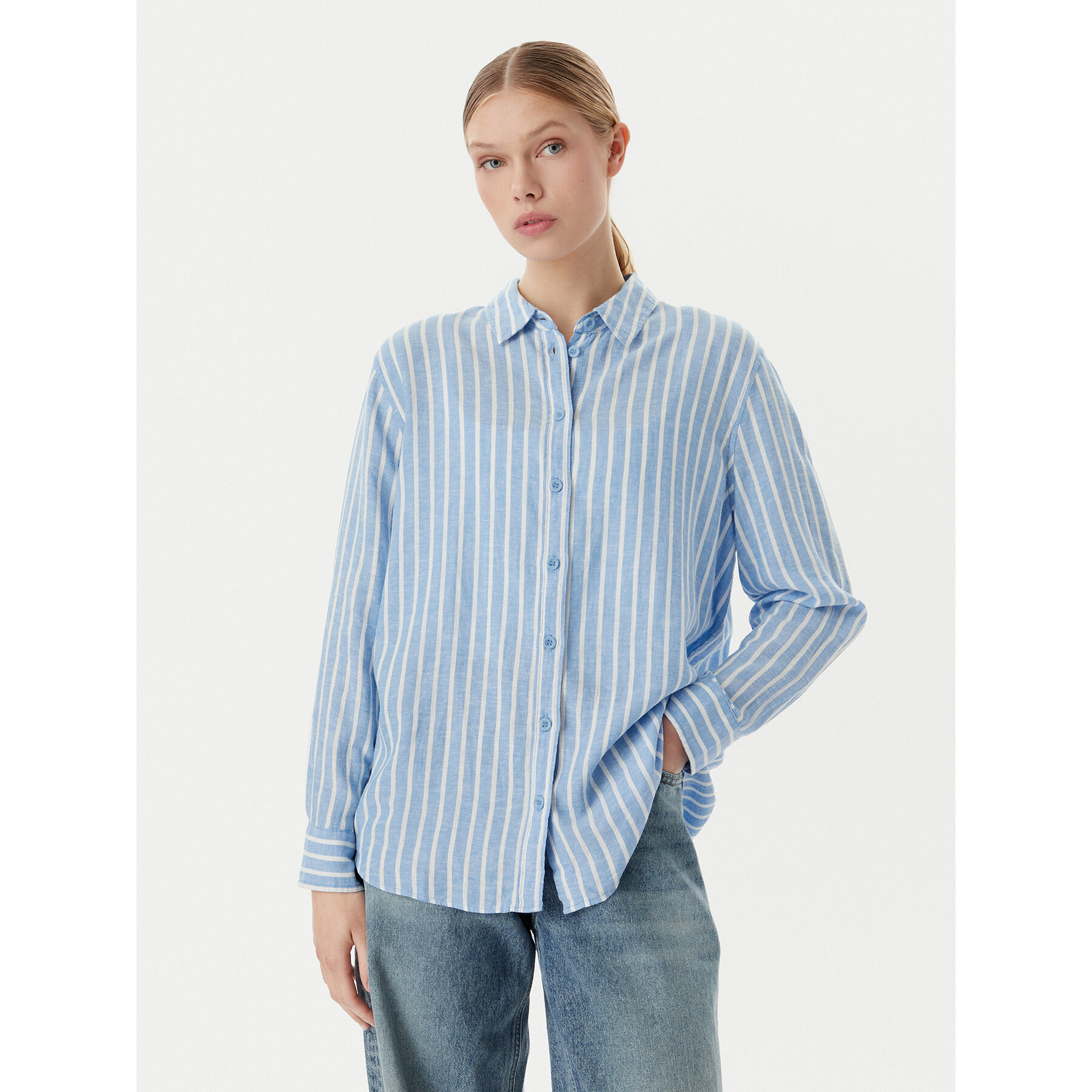 Vero Moda Hemd Linn 10305085 Blau Relaxed Fit