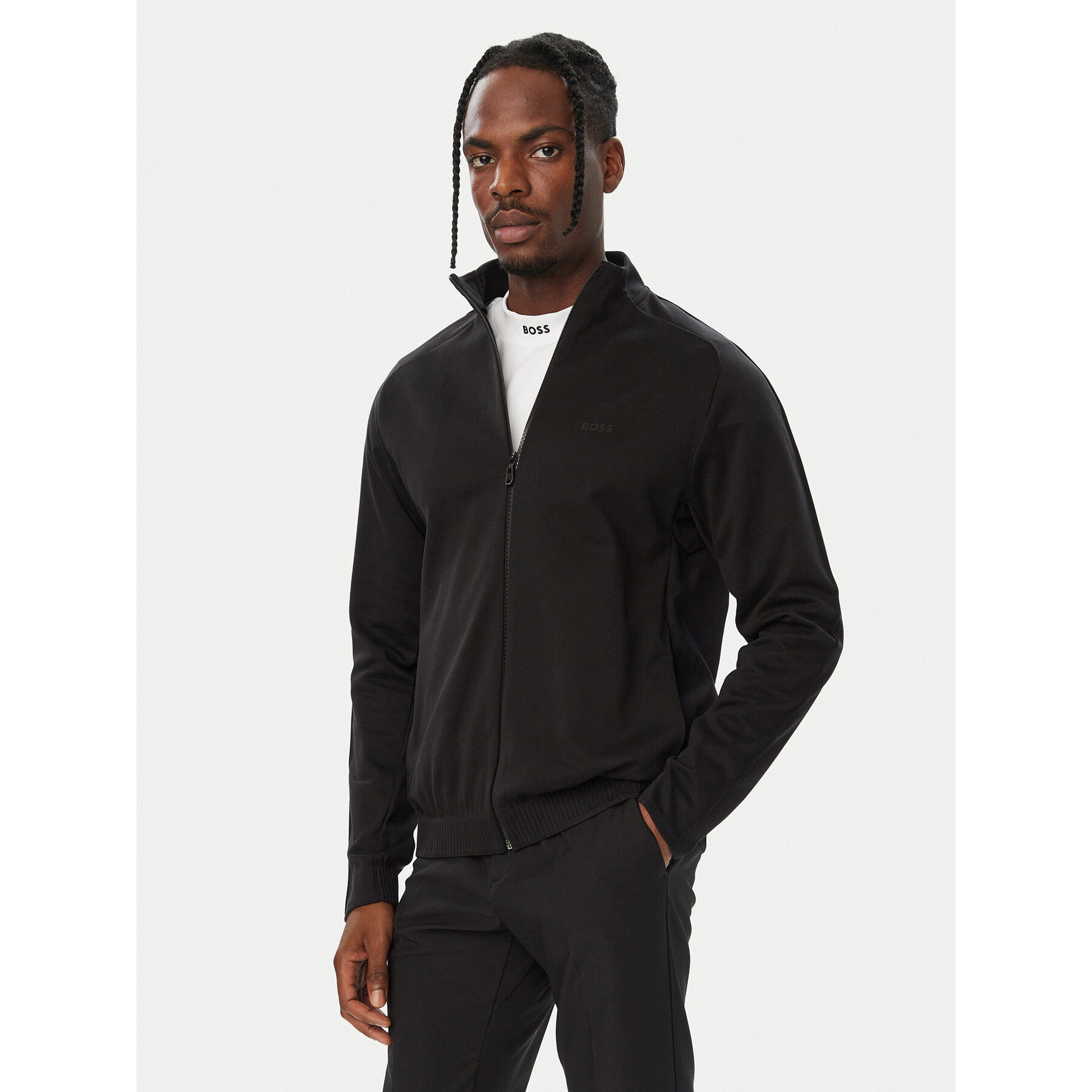 BOSS Sweatshirt Network 50563967 Schwarz Regular Fit