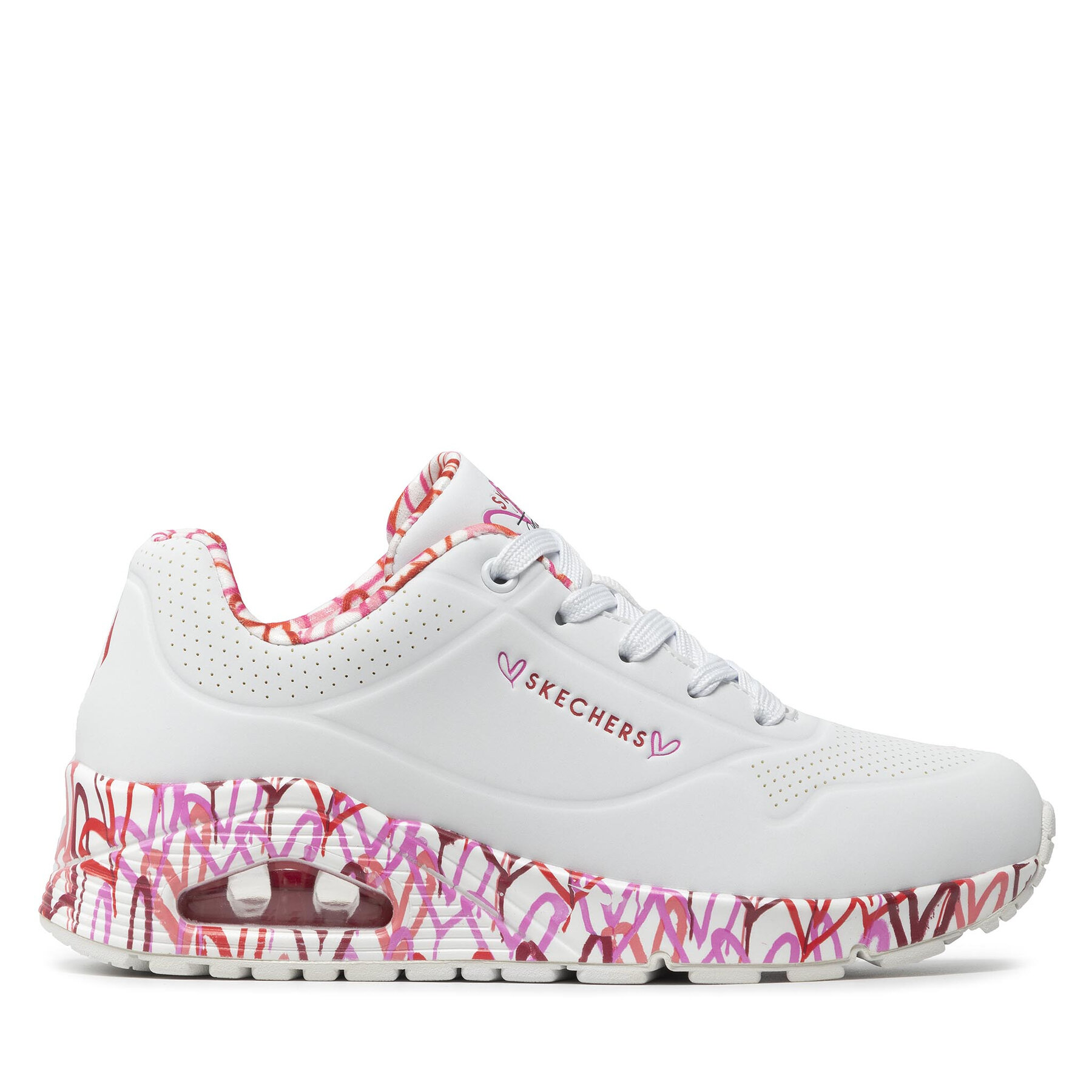 Sneakersy Skechers Uno Loving Love 155506/WRPK Biela