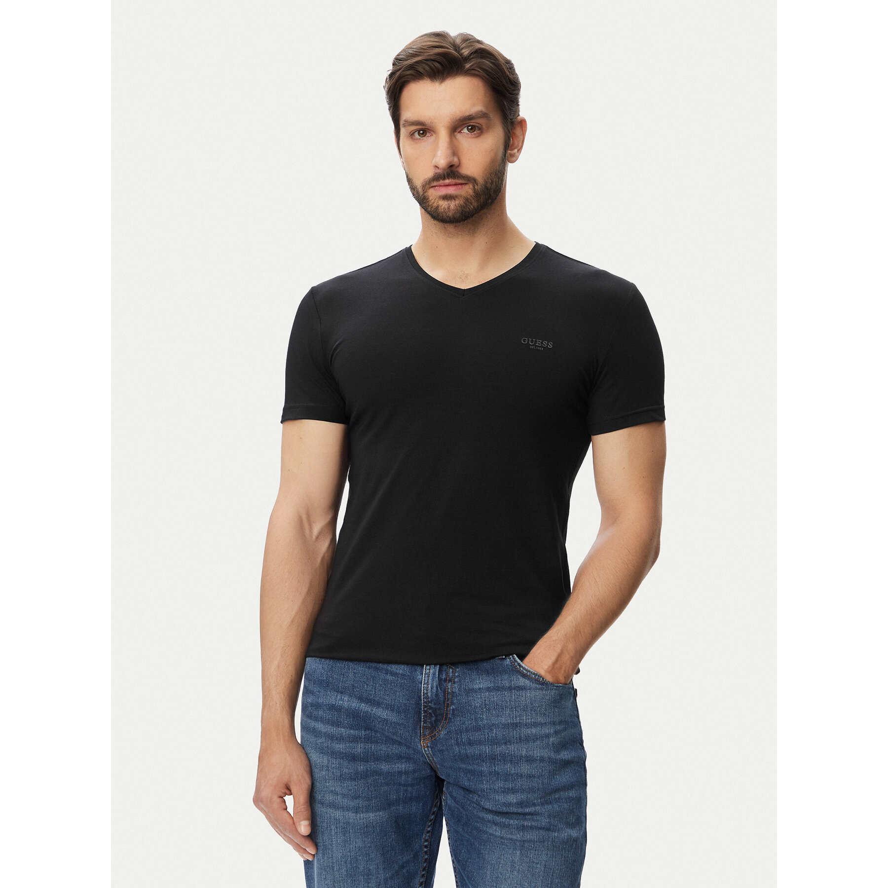 Guess T-shirt M6YI32 K3735 Crna Extra Slim Fit